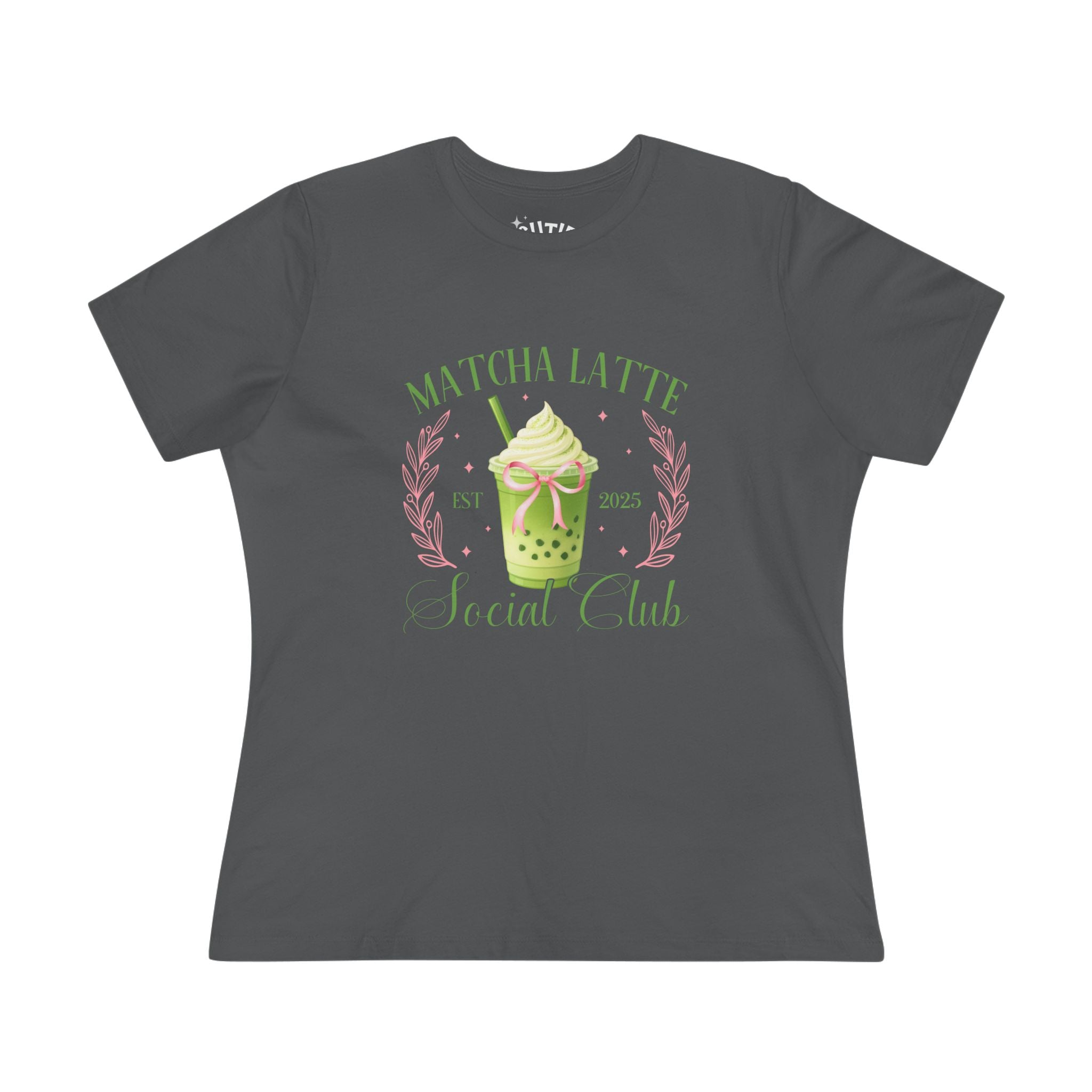 Matcha Latte Social Club Tee | Women's Cotton T-Shirt for Coffee Lovers, Summer Outfits, Casual Wear, Gift for Tea Lovers, Cute Graphic Tee