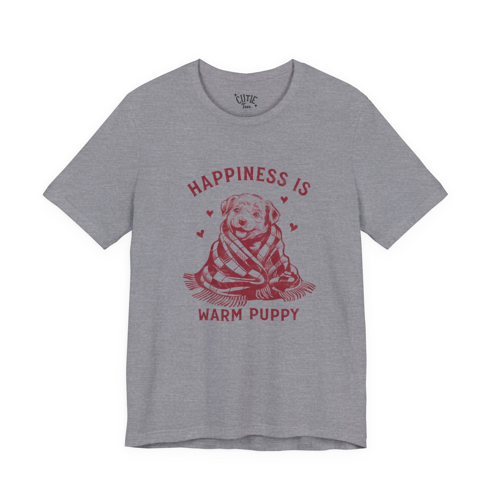 Happiness Is a Warm Puppy Retro Graphic Tee — Heart Puppy Design