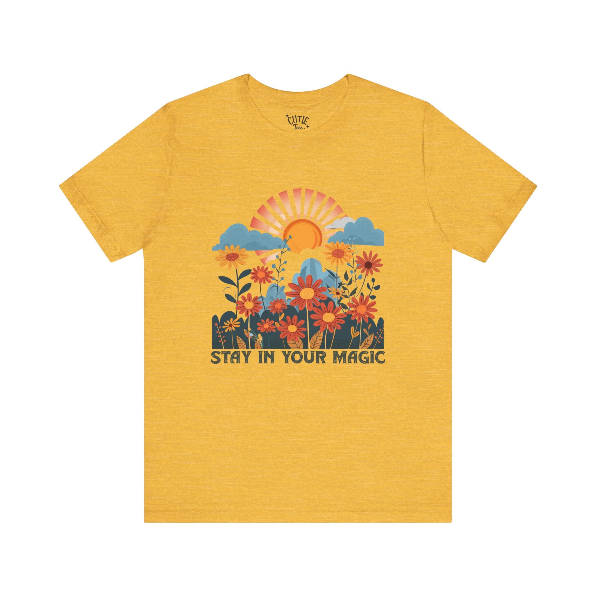 Stay in Your Magic Boho Floral Cotton Tee, Women’s Inspirational Tee, Boho Vibe T-Shirt, Gift for Nature Lovers