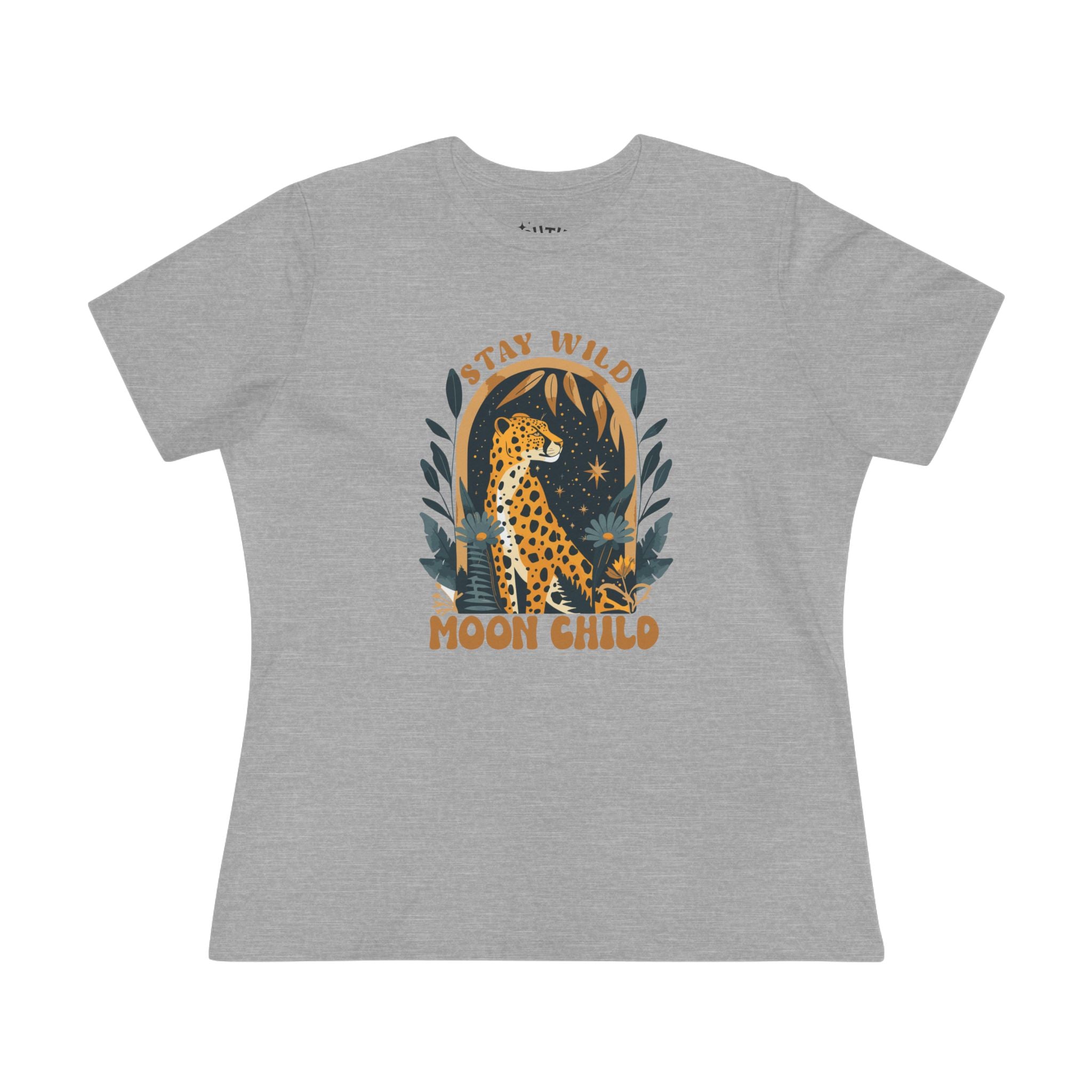 Boho Tee - Moon Child, Stay Wild Moon Child, Cheetah Print, Nature Lovers