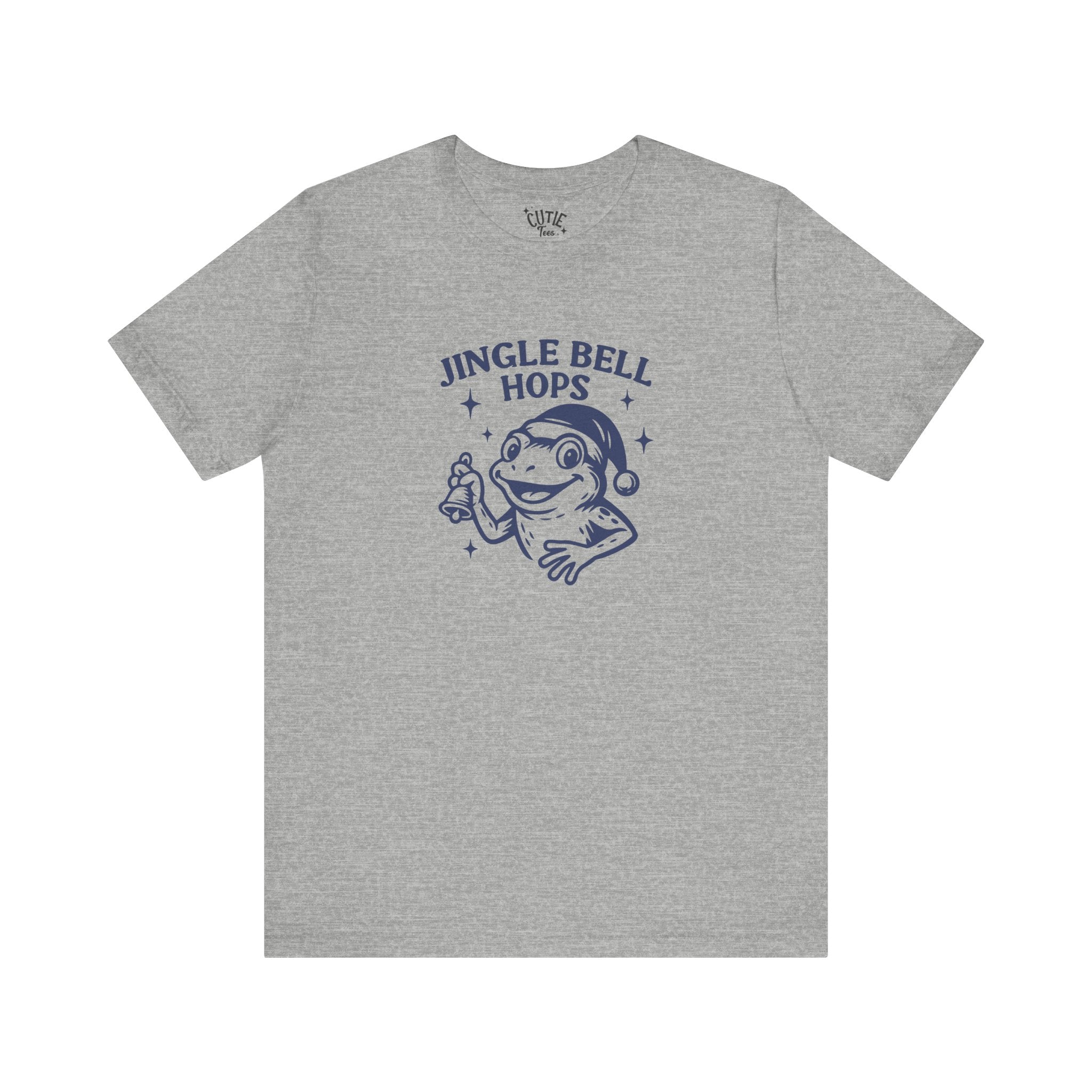 Frog Christmas Jingle Bell Hops Tee, Fun Holiday T-Shirt, Unisex Christmas Apparel, Gift for Frog Lovers, Cute Festive Wear, Cheerful Seasonal Top