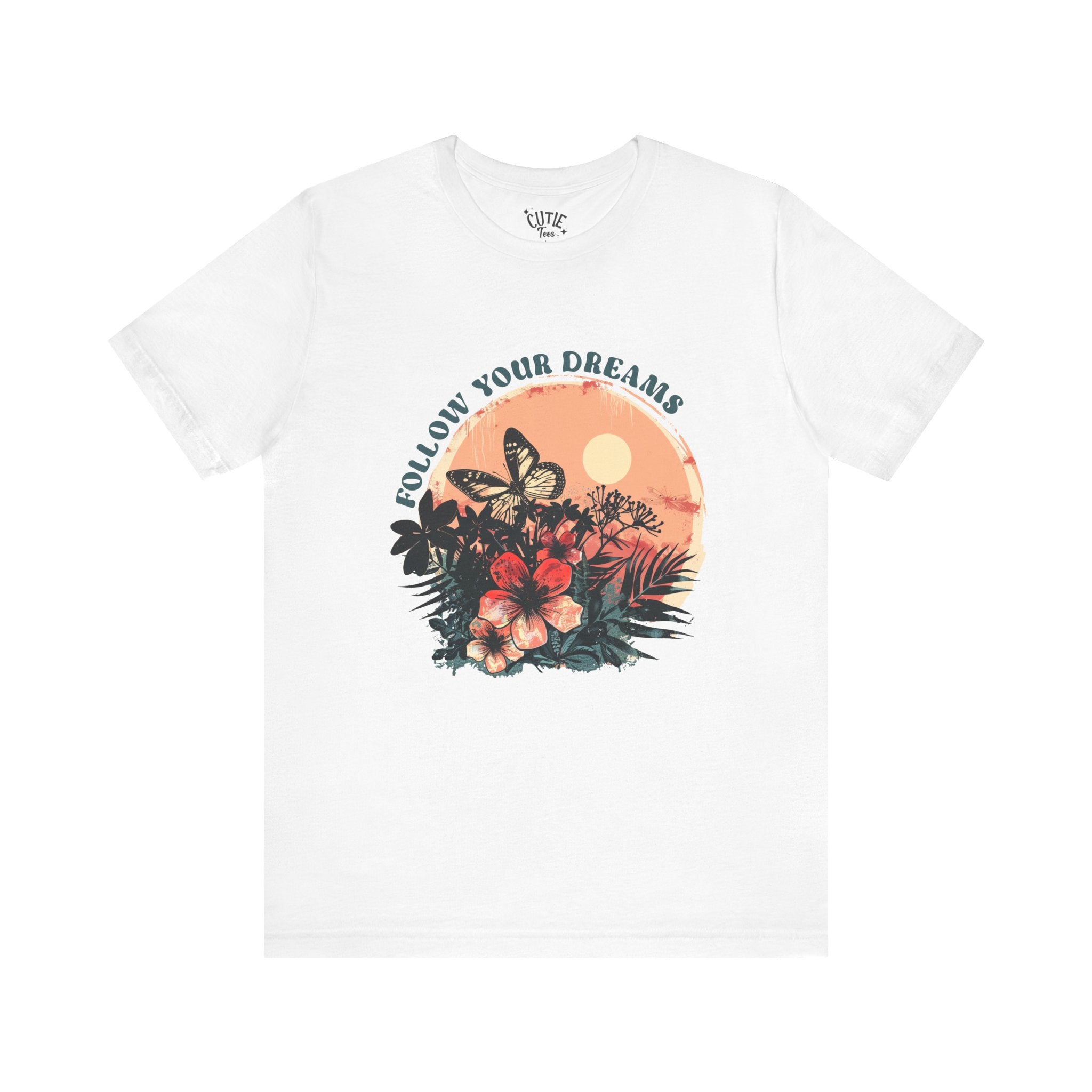 Floral Dreamer Tee - Inspire Belief, Perfect Gift for Teens, Motivation Shirt, Nature Lovers, Birthday, Casual Wear, Unisex Cut