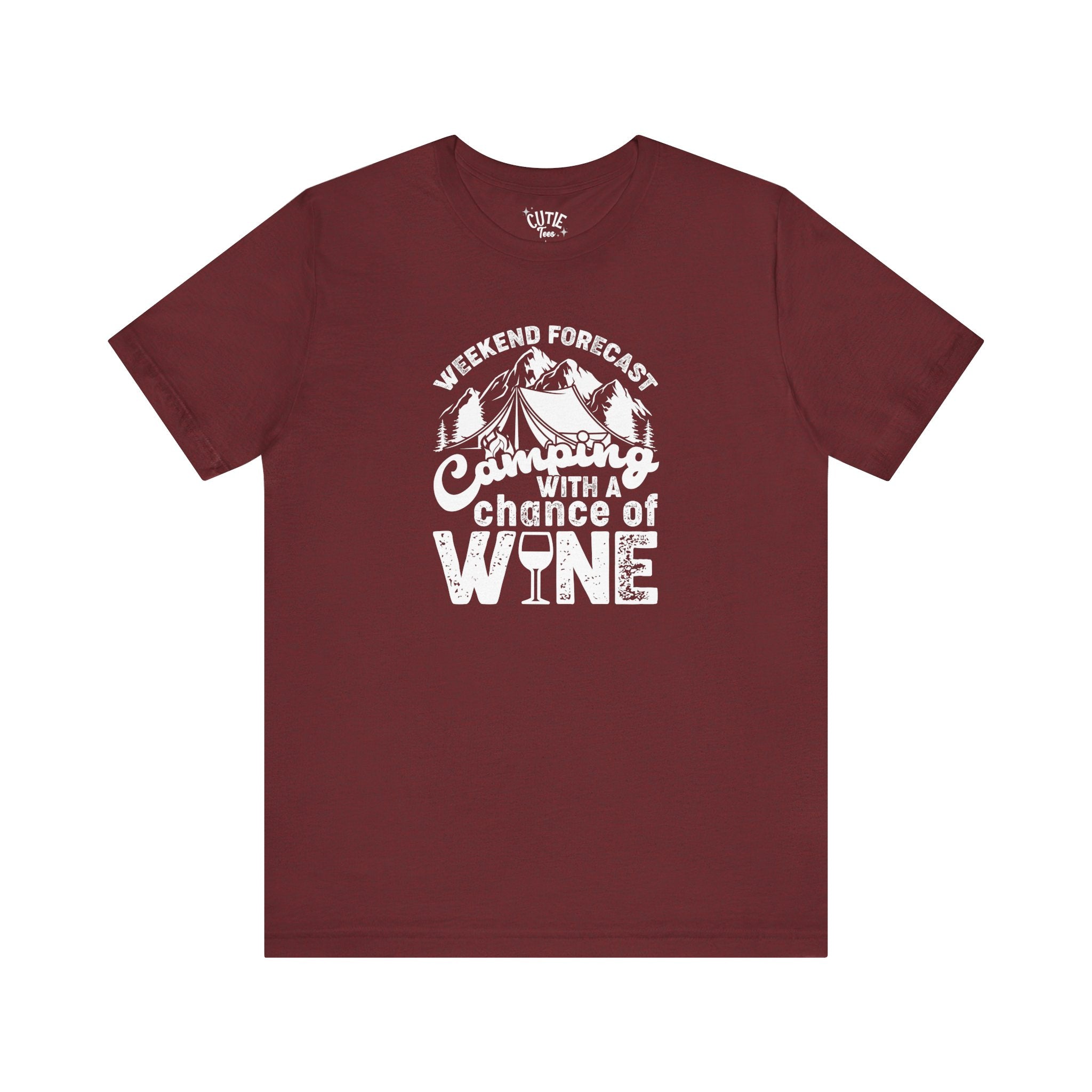 Wine Lover's Camping Tee, Fun Camping Shirt, Weekend Forecast T-Shirt, Outdoor Adventure Apparel, Gift for Wine Enthusiasts