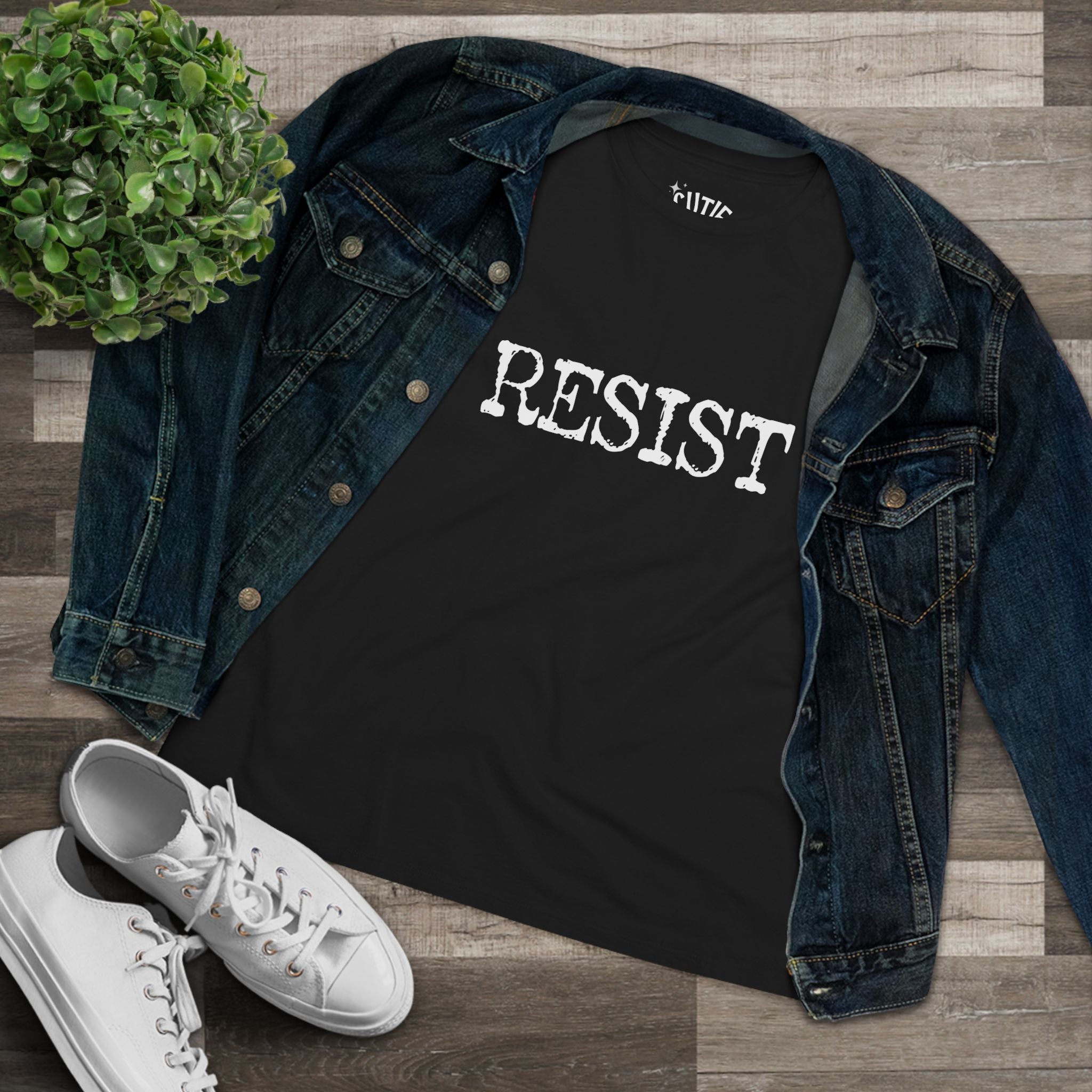 Resist Women's Cotton Tee - Empowering Statement Shirt for Activists, Gift for Social Justice Advocates, Casual Wear, Comfortable Top, [...]