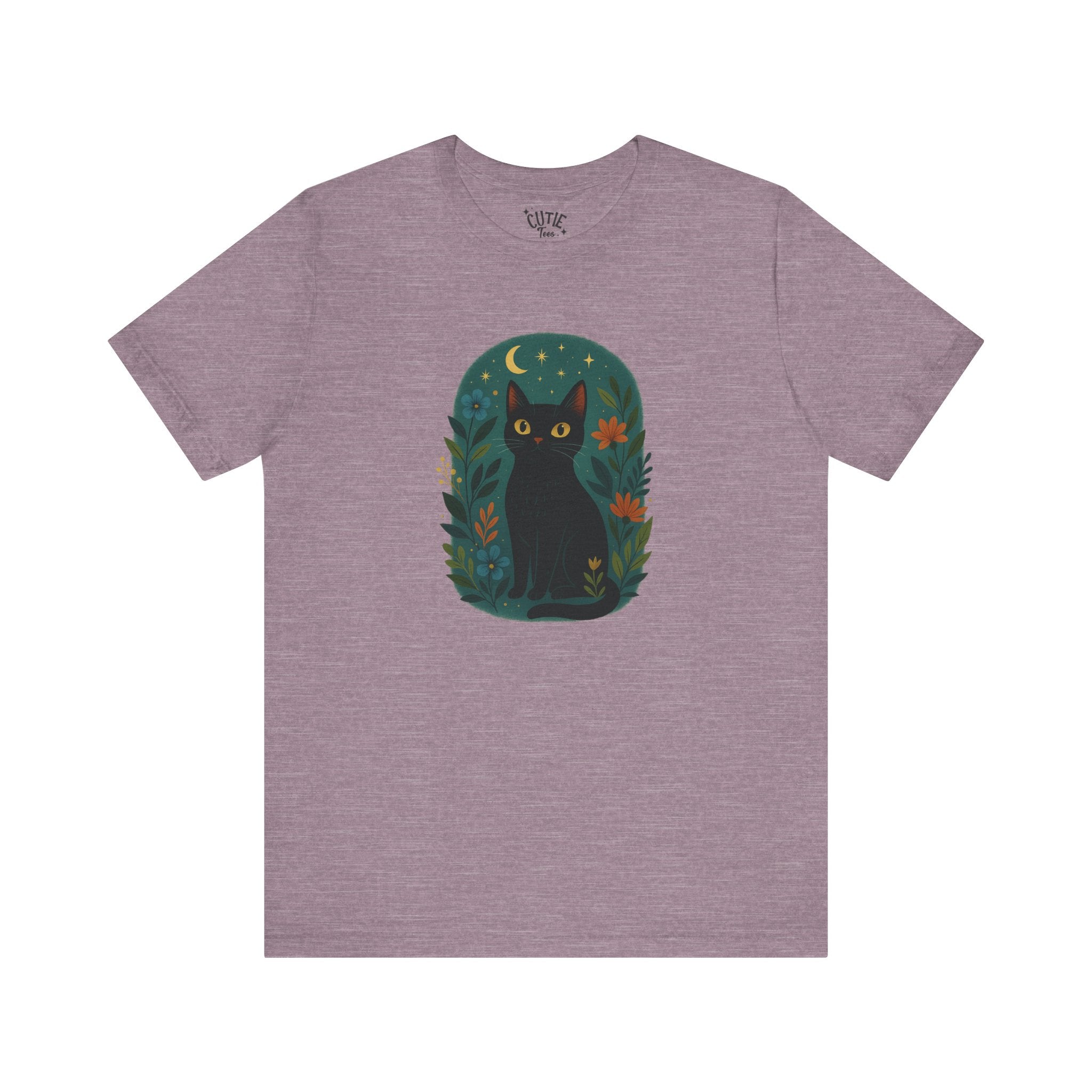 Black Cat Tee, Cute Cat Shirt for Cat Lovers, Cozy Gift for Pet Lovers, Halloween Outfit, Casual Everyday Wear, Mystical Tee