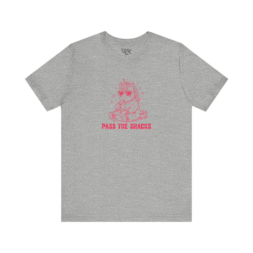 Unicorn Snack Lover Tee, Fun Gift for Friends, Quirky Apparel, Casual Wear, Foodie Fashion, Cute Unicorn Shirt
