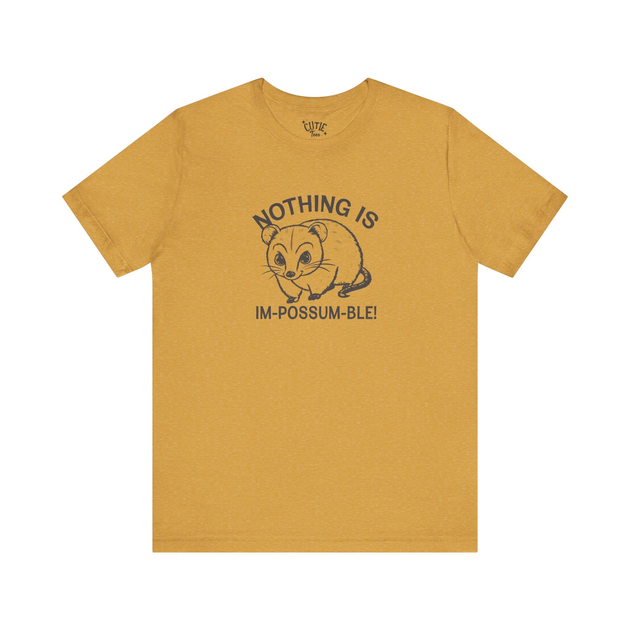 Possum Inspirational Tee - Im-Possum-Ble Unisex Jersey Tee – Cute Animal Humor Shirt for Gifts, Casual Wear, Birthdays, Animal Lovers, Celebrations