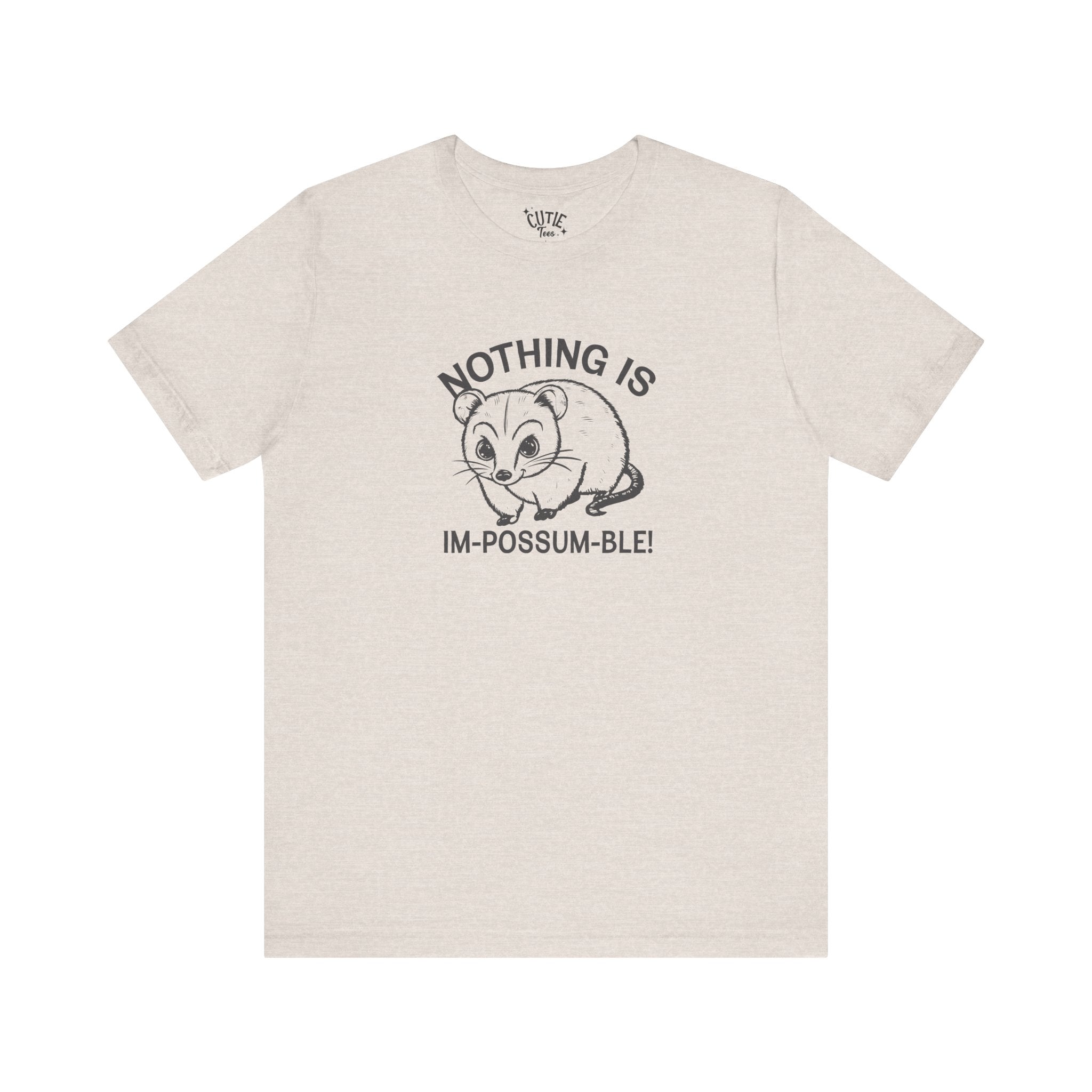 Possum Inspirational Tee - Im-Possum-Ble Unisex Jersey Tee – Cute Animal Humor Shirt for Gifts, Casual Wear, Birthdays, Animal Lovers, Celebrations