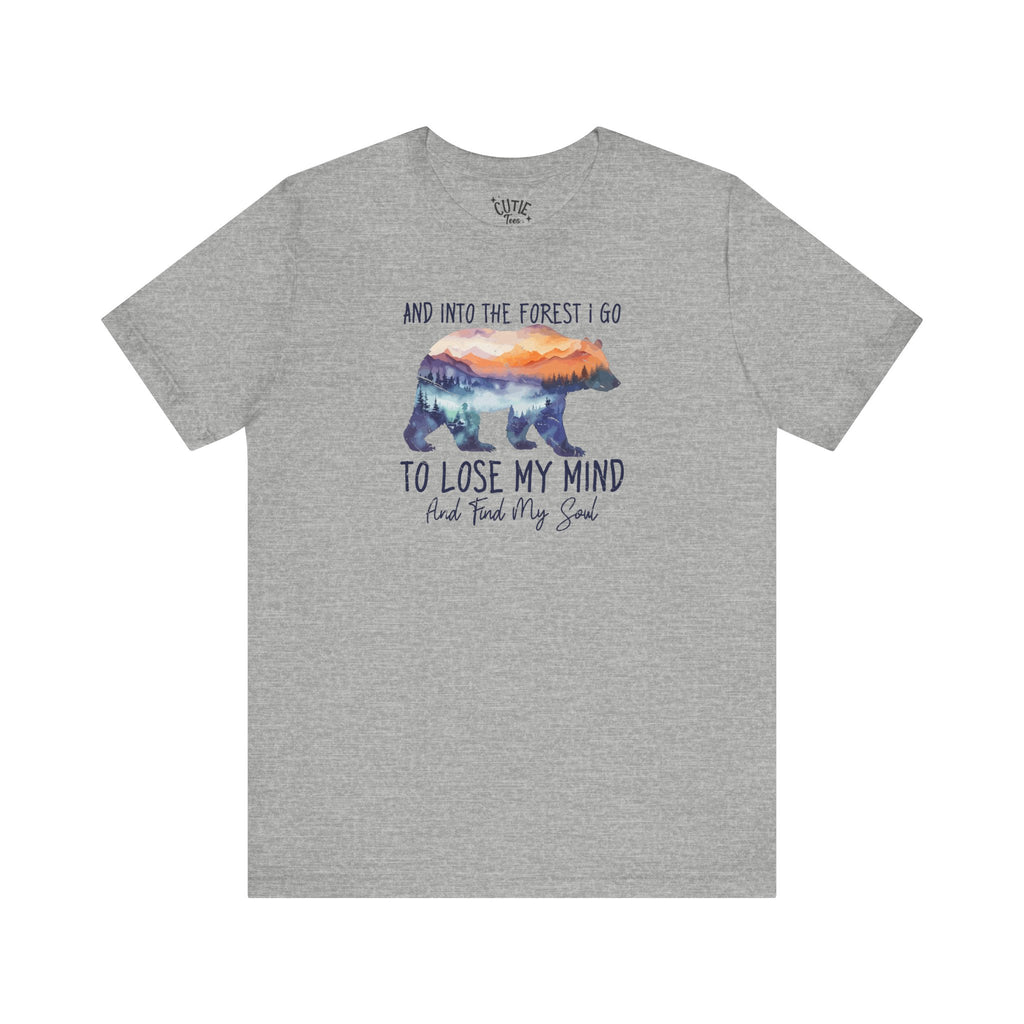 Soul Bear Graphic Tee, Casual T-Shirt, Forest Lover's Tee, Gift for Outdoorsy Friends, Relaxed Vibe Wear, Mindfulness Apparel