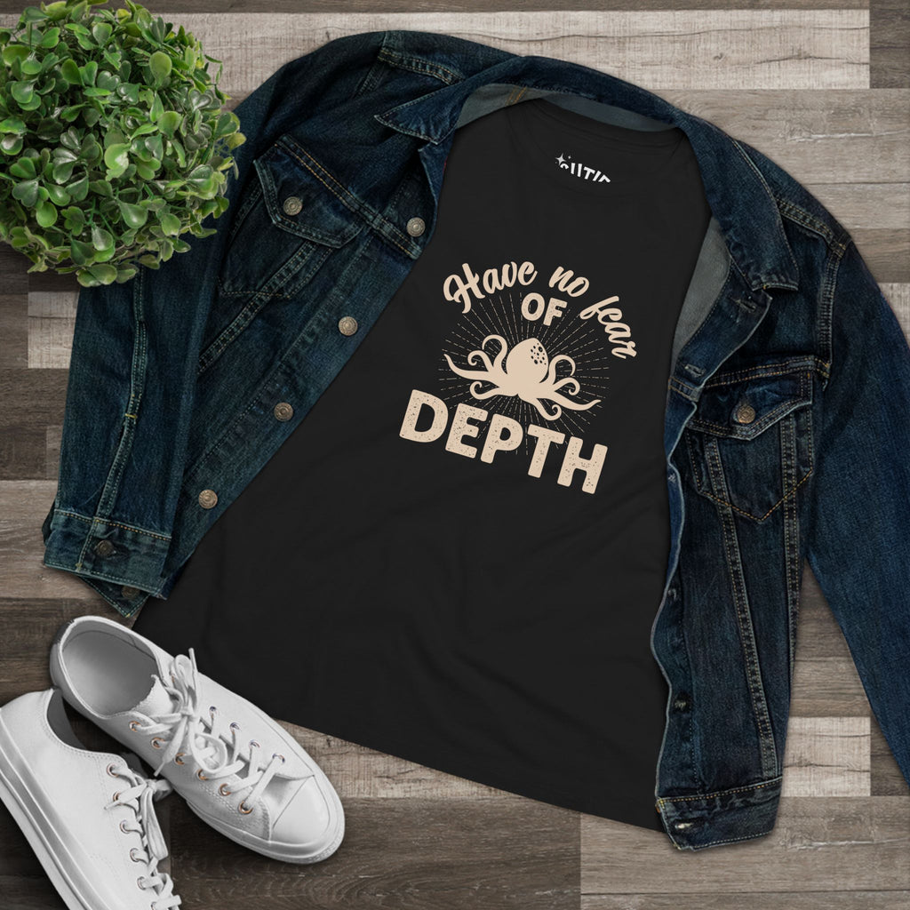 Octopus Women's Cotton Tee, Motivational Graphic T-Shirt for Brave, Strong Women