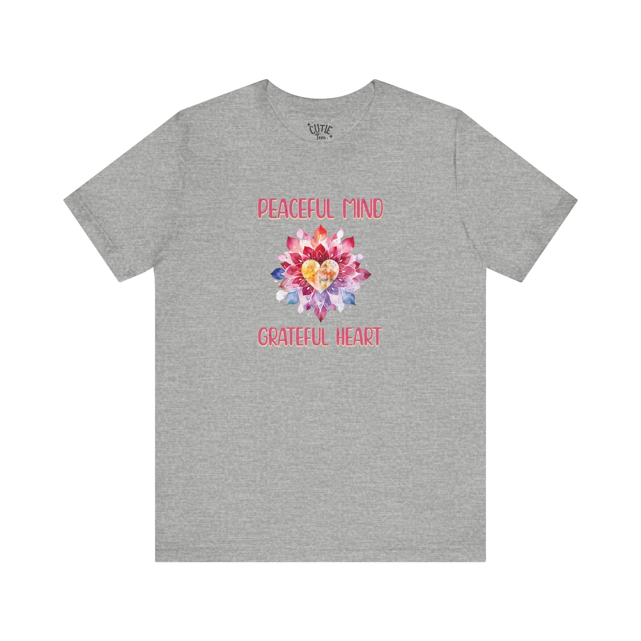 Peaceful Mind Grateful Heart Tee, Inspirational T-Shirt, Relaxed Fit Top, Gift for Mindfulness Lovers, Positive Vibes Shirt
