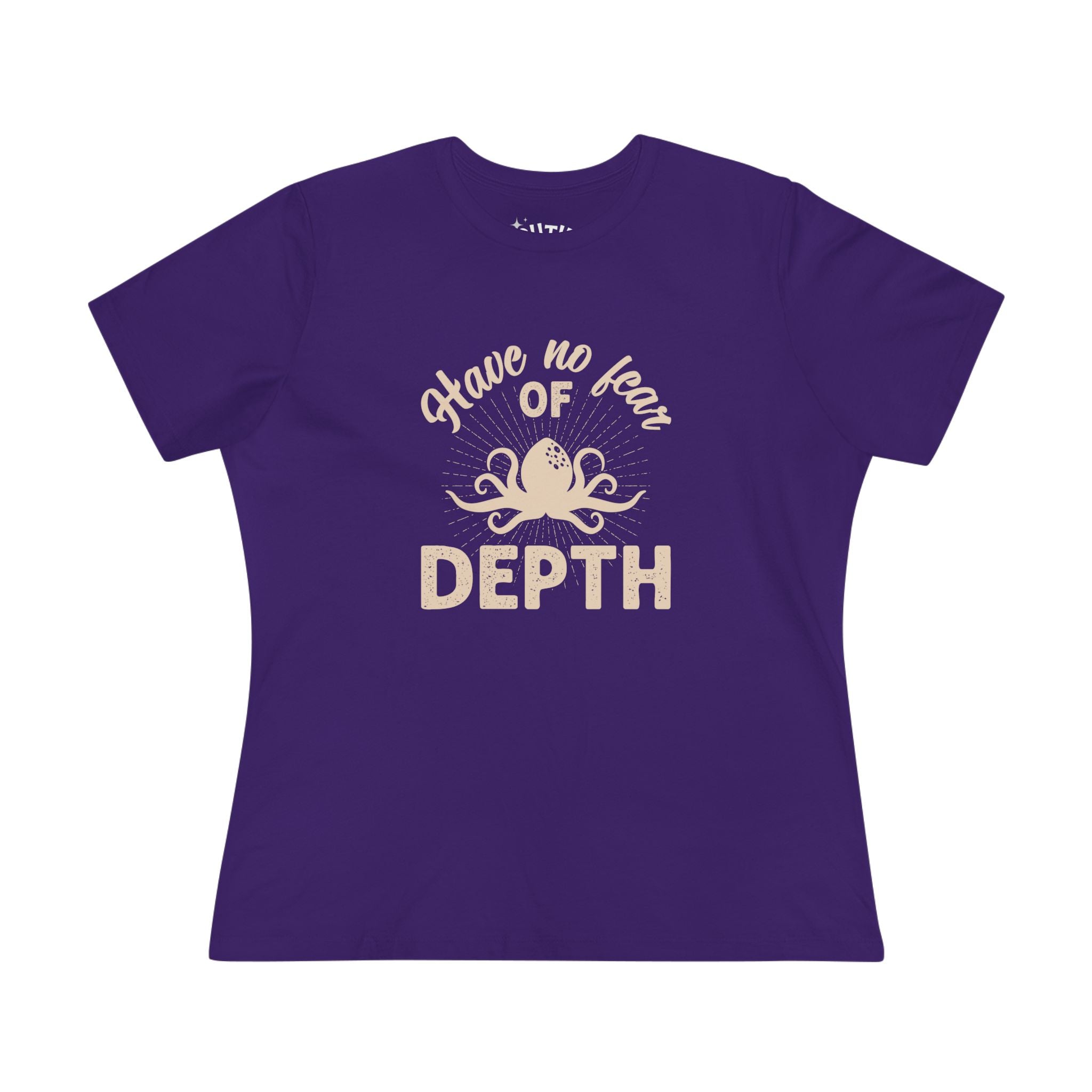 Octopus Women's Cotton Tee, Motivational Graphic T-Shirt for Brave, Strong Women