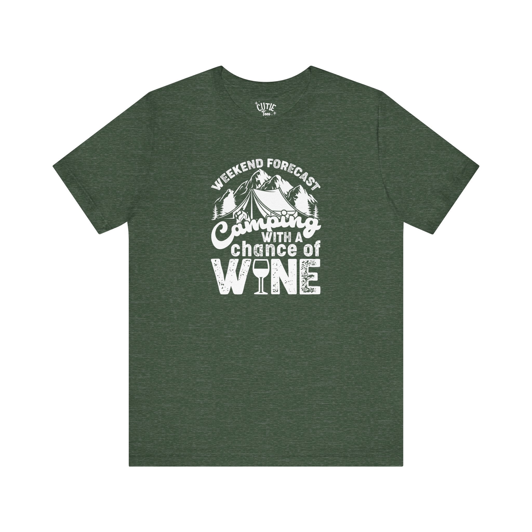Wine Lover's Camping Tee, Fun Camping Shirt, Weekend Forecast T-Shirt, Outdoor Adventure Apparel, Gift for Wine Enthusiasts