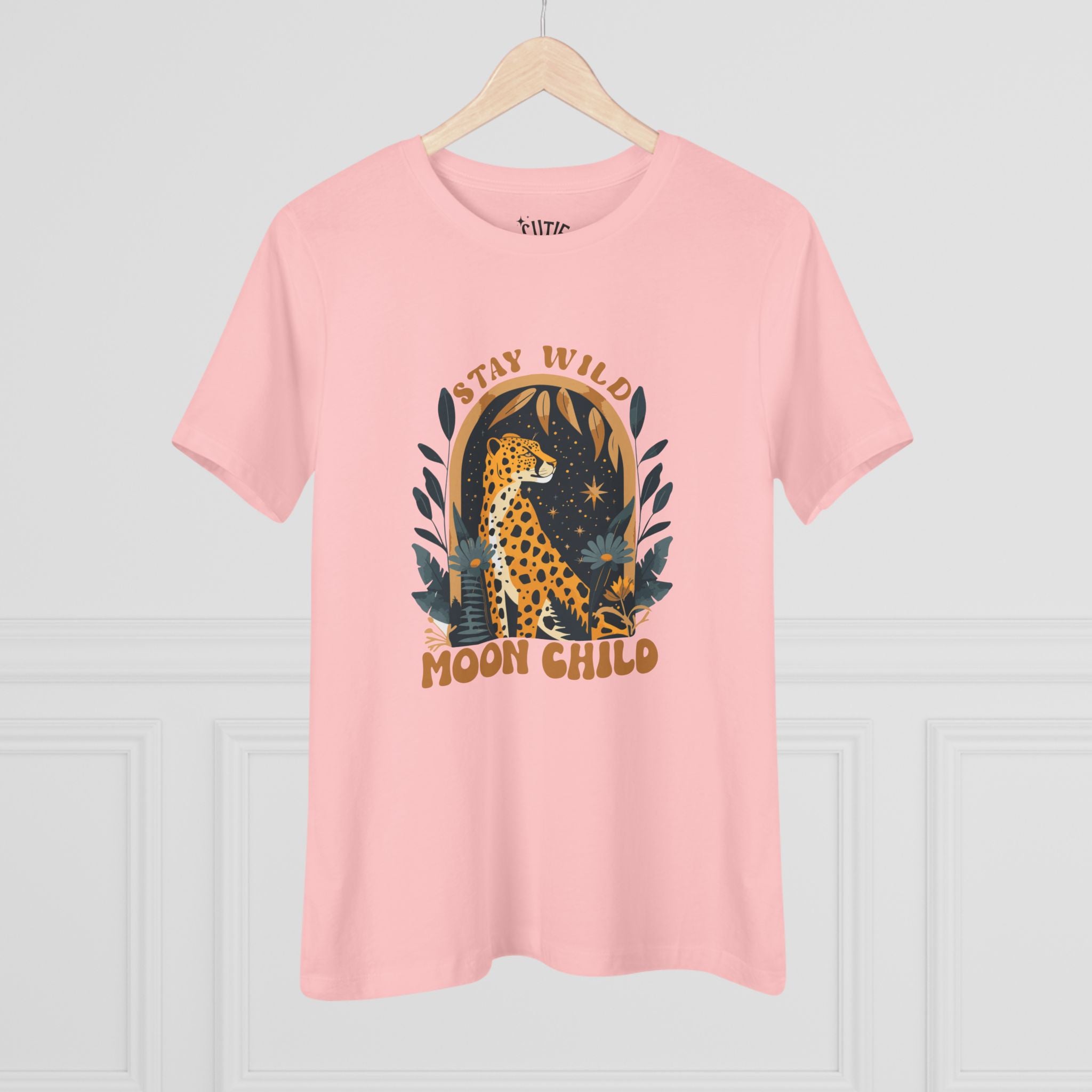 Stay Wild Moon Child Women's Cotton Tee - Nature Lover Gift, Eco-Friendly Fashion, Boho Style, Casual Wear, Inspirational Shirt