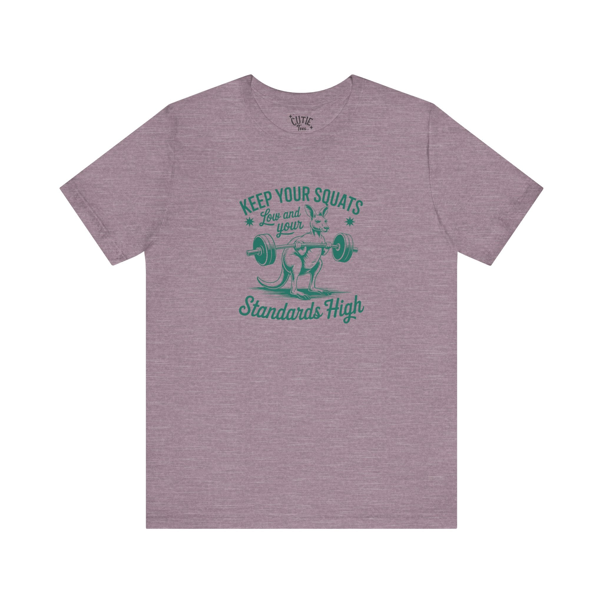 Fitness Tee Kangaroo: Keep Your Squats Low & Standards High, Workout Shirt, Gym Tee, Fitness Gift, Motivational Apparel, Activewear
