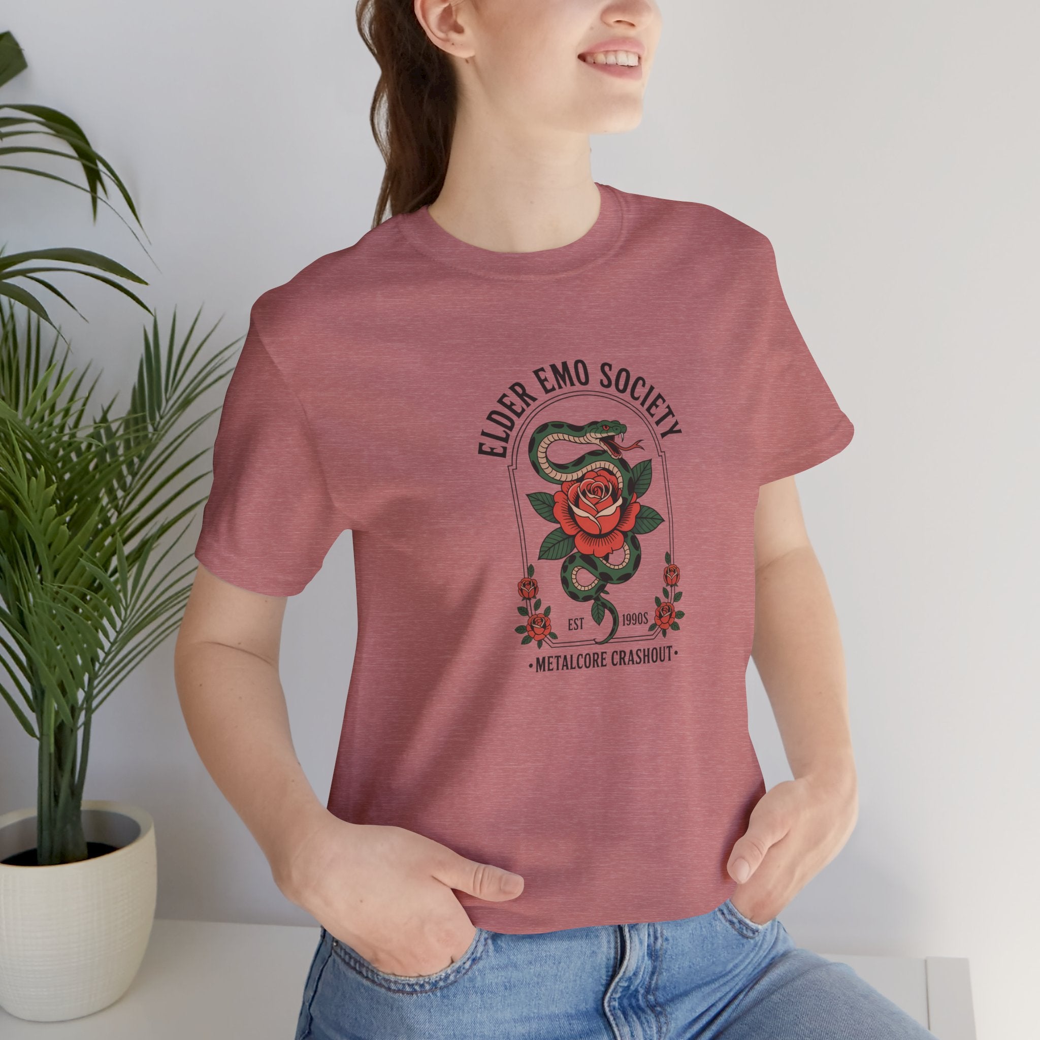 Elder Emo Society T-Shirt, Unisex Graphic Tee, Vintage Emo Style, Casual Wear, Ideal Gift for Emo Friends