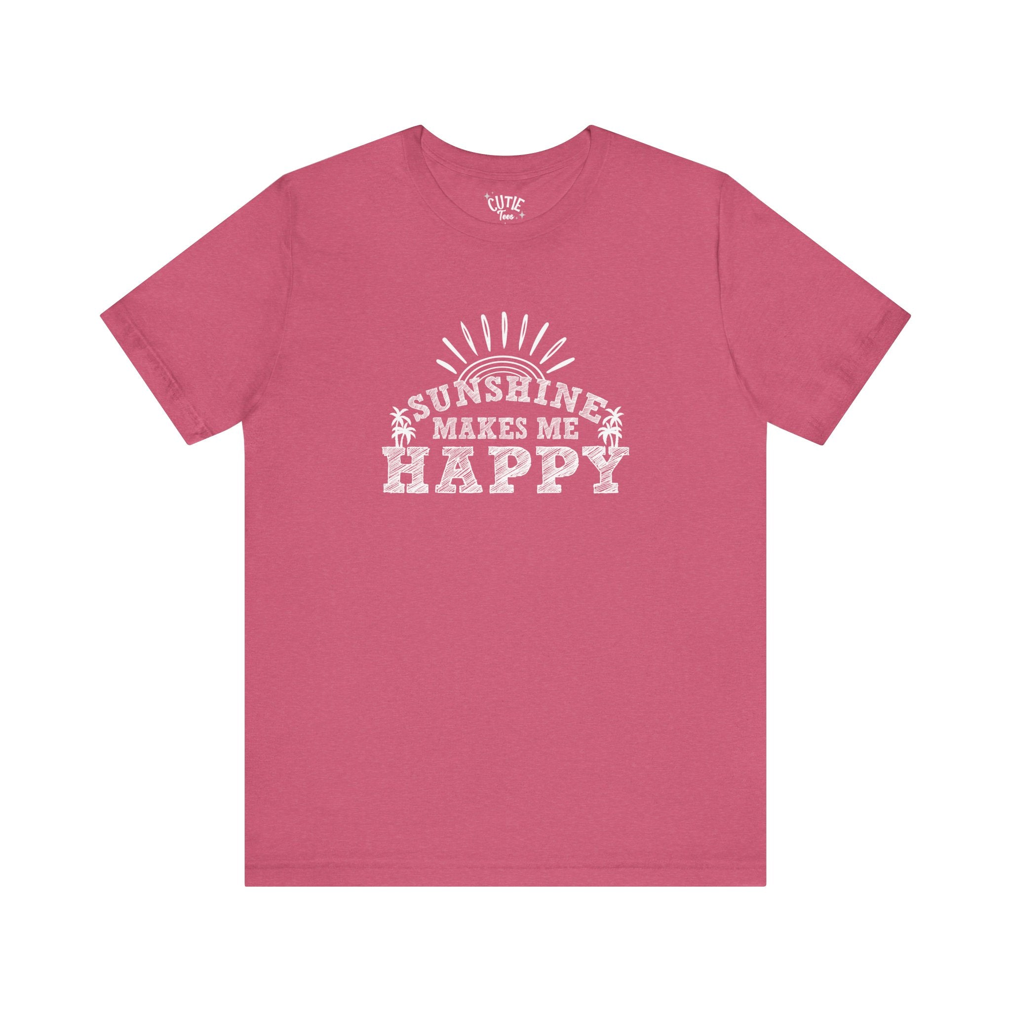 Sunshine Makes Me Happy Tee, Unisex T-Shirt for Positive Vibes, Gift for Friends, Summer Apparel, Motivational Shirt