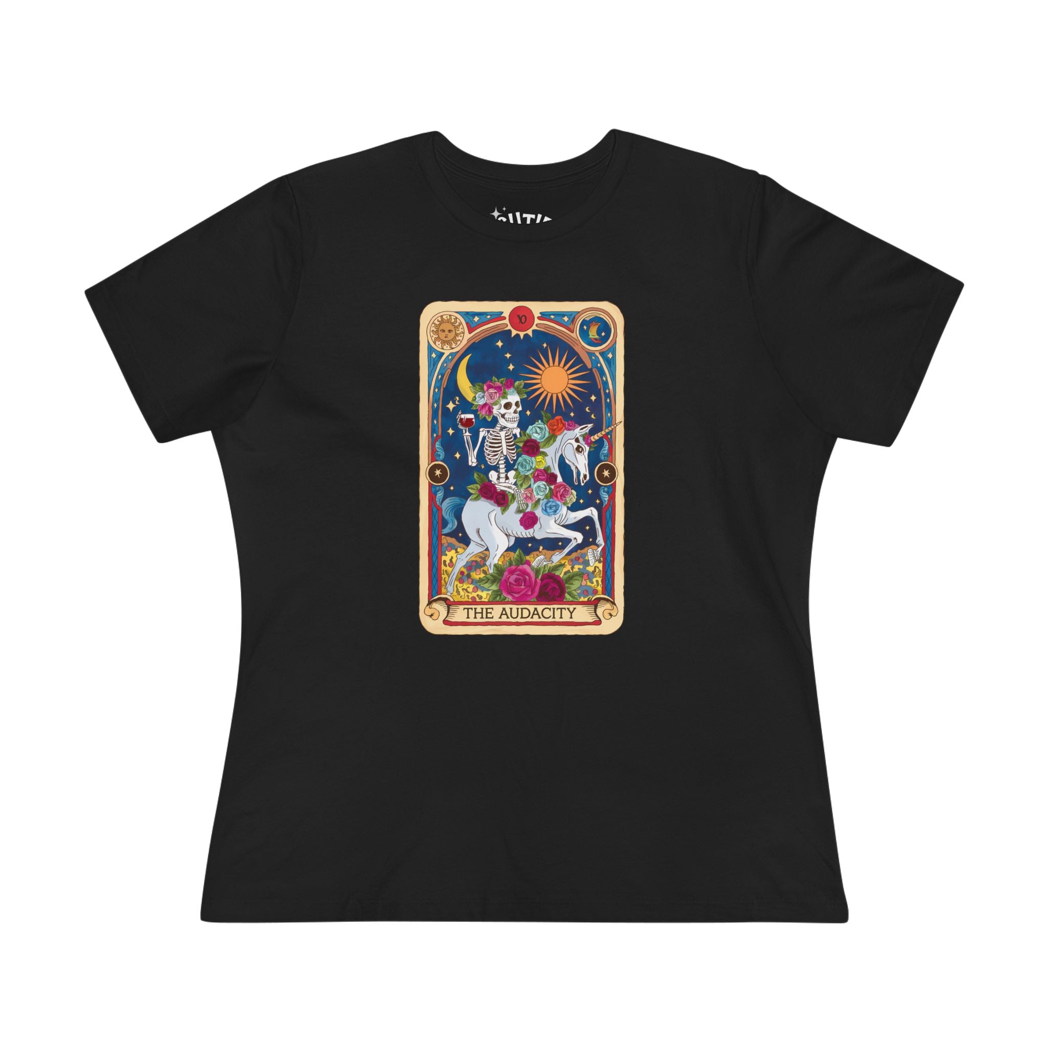 Audacity Women's Tarot Cotton Tee with 'The Alchemist' Design, Tarot Tee, Gift for Spiritual Seekers, Bohemian Style, Festival Top