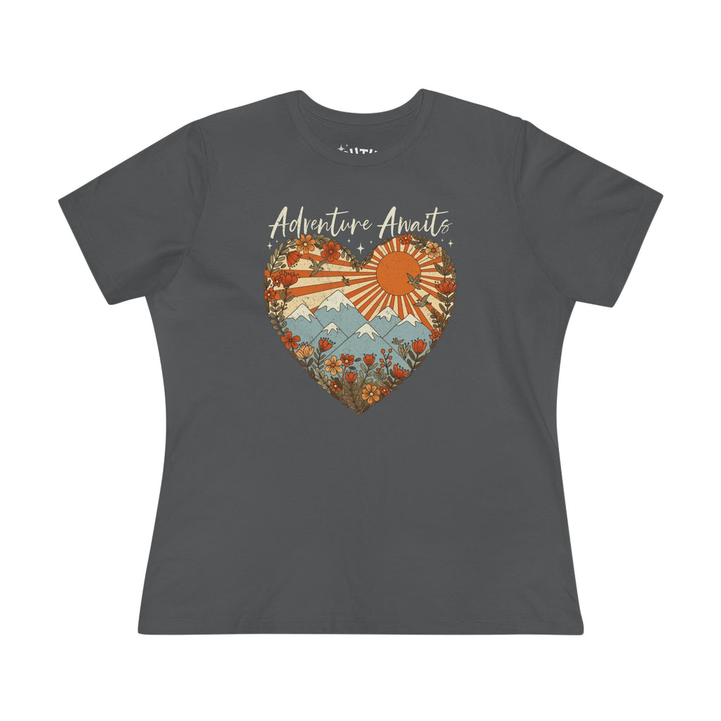 Adventure Awaits Women's Cotton Tee, Graphic T-Shirt, Nature Lover Gift, Casual Wear, Summer Top, Travel Adventure Shirt