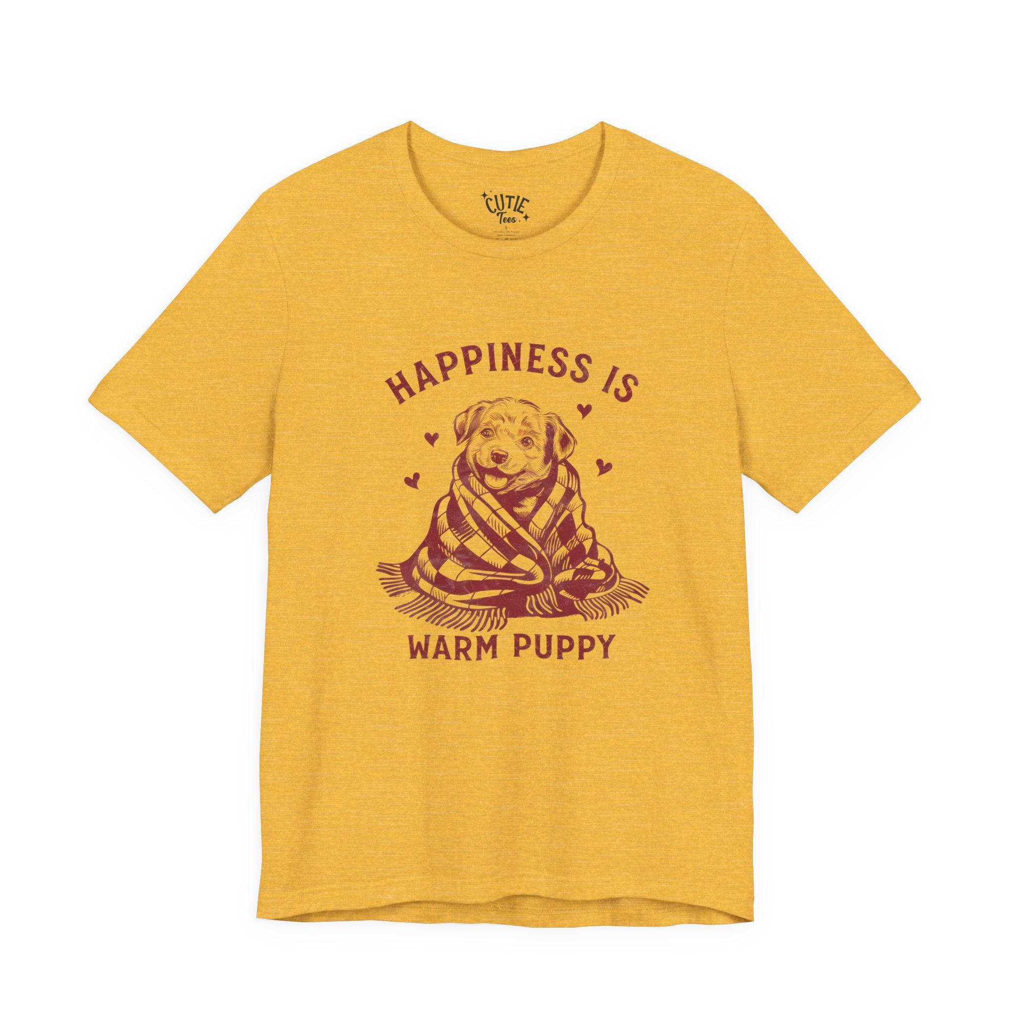 Happiness Is a Warm Puppy Retro Graphic Tee — Heart Puppy Design