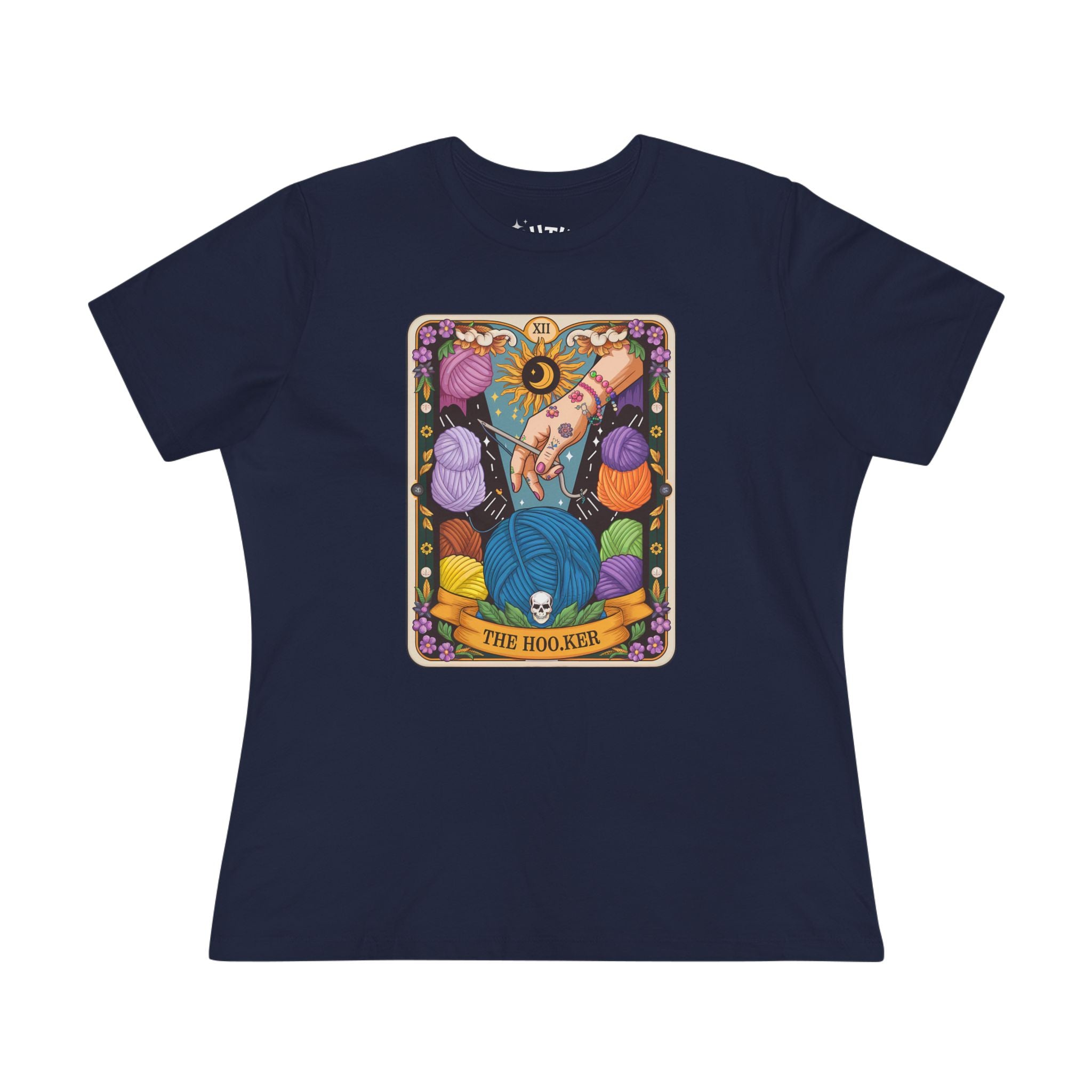Crochet Hooker Women's Graphic Tee with Tarot Design - The Hooker, Perfect for Tarot Lovers, Spiritual Gifts, Birthday Apparel, Casual Wear, Witchy Style