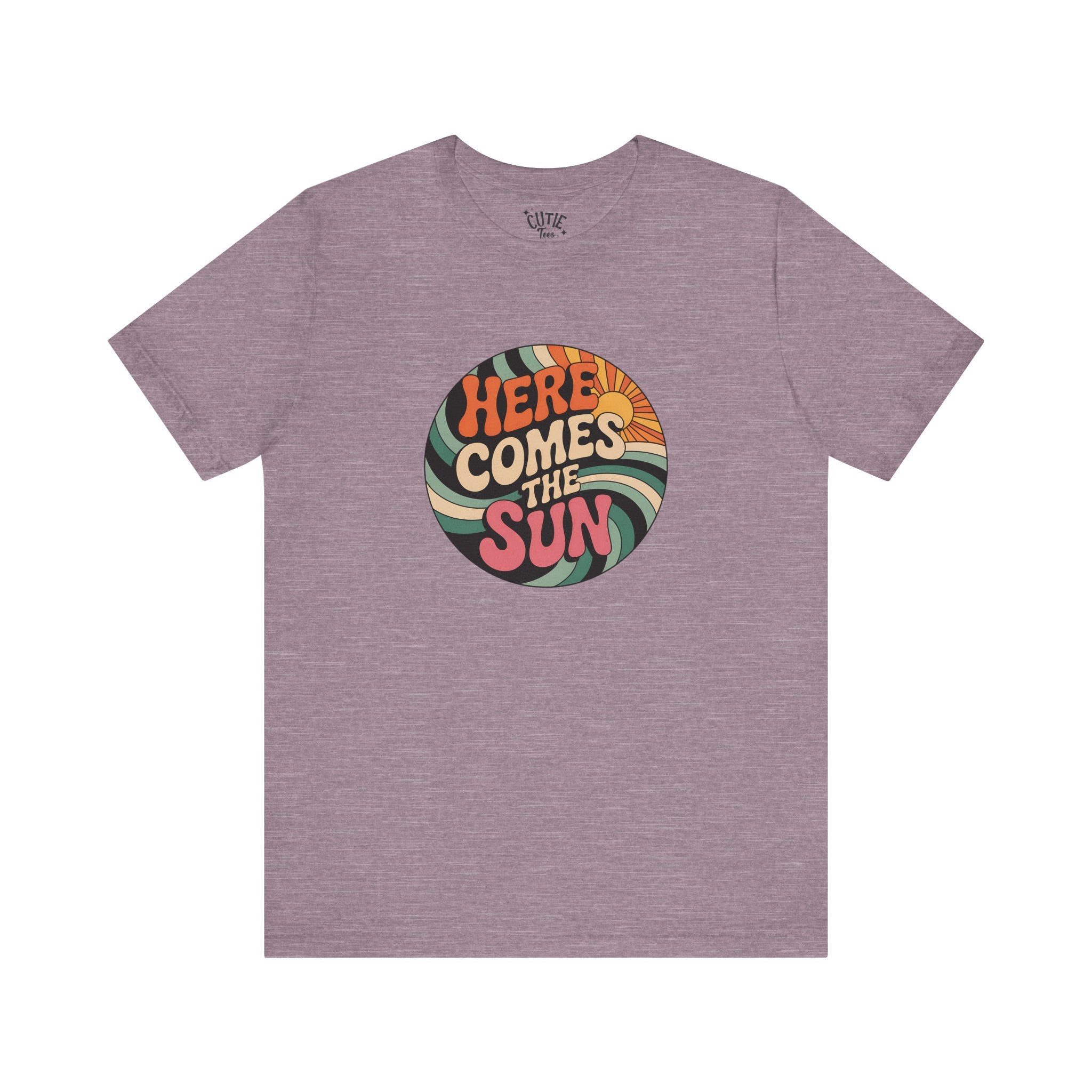 Sun Retro Graphic T-Shirt, Unisex Jersey Tee, Summer Vibes, Gift for Music Lovers, Here Comes the Sun Tee, Festival Wear, Casual Style