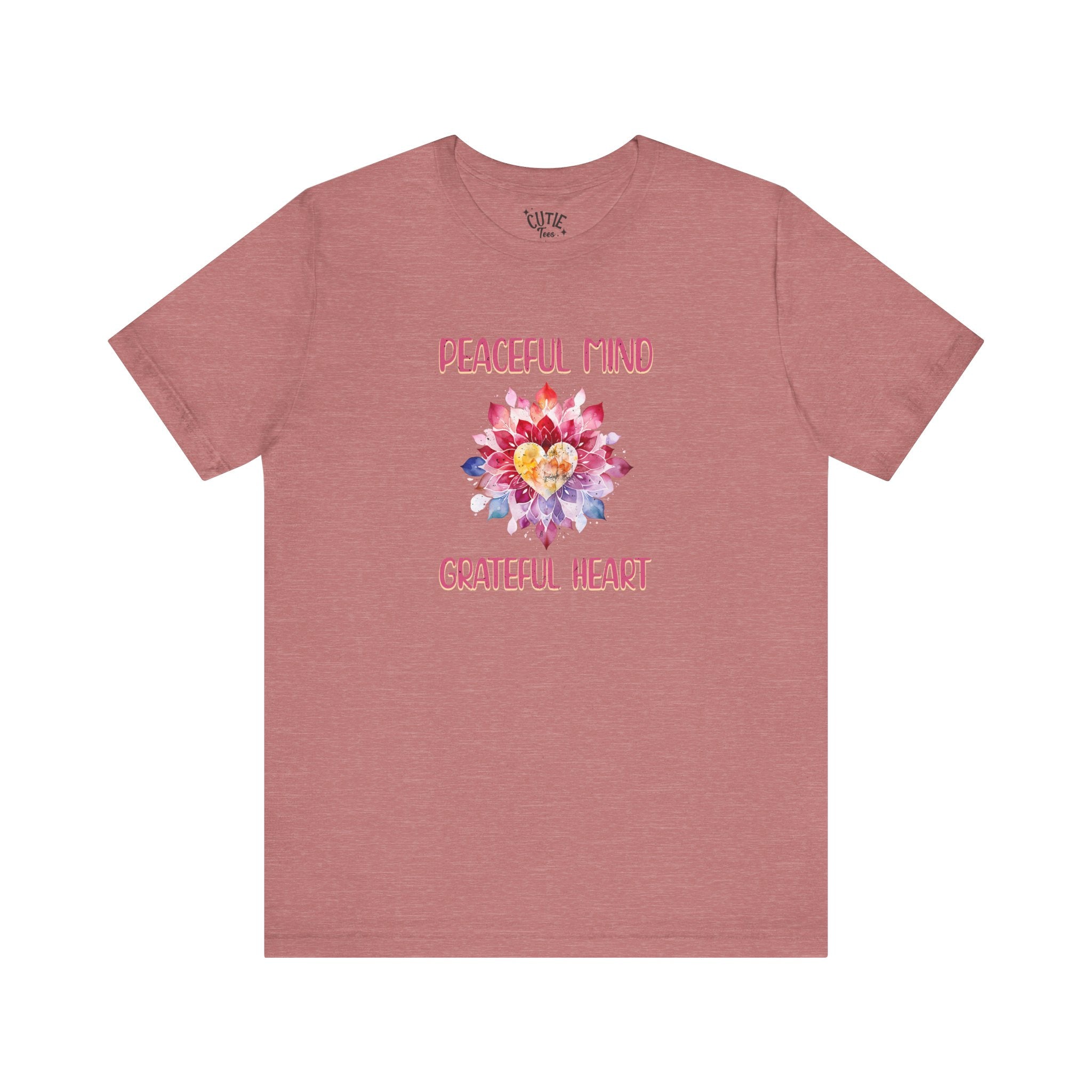 Peaceful Mind Grateful Heart Tee, Inspirational T-Shirt, Relaxed Fit Top, Gift for Mindfulness Lovers, Positive Vibes Shirt