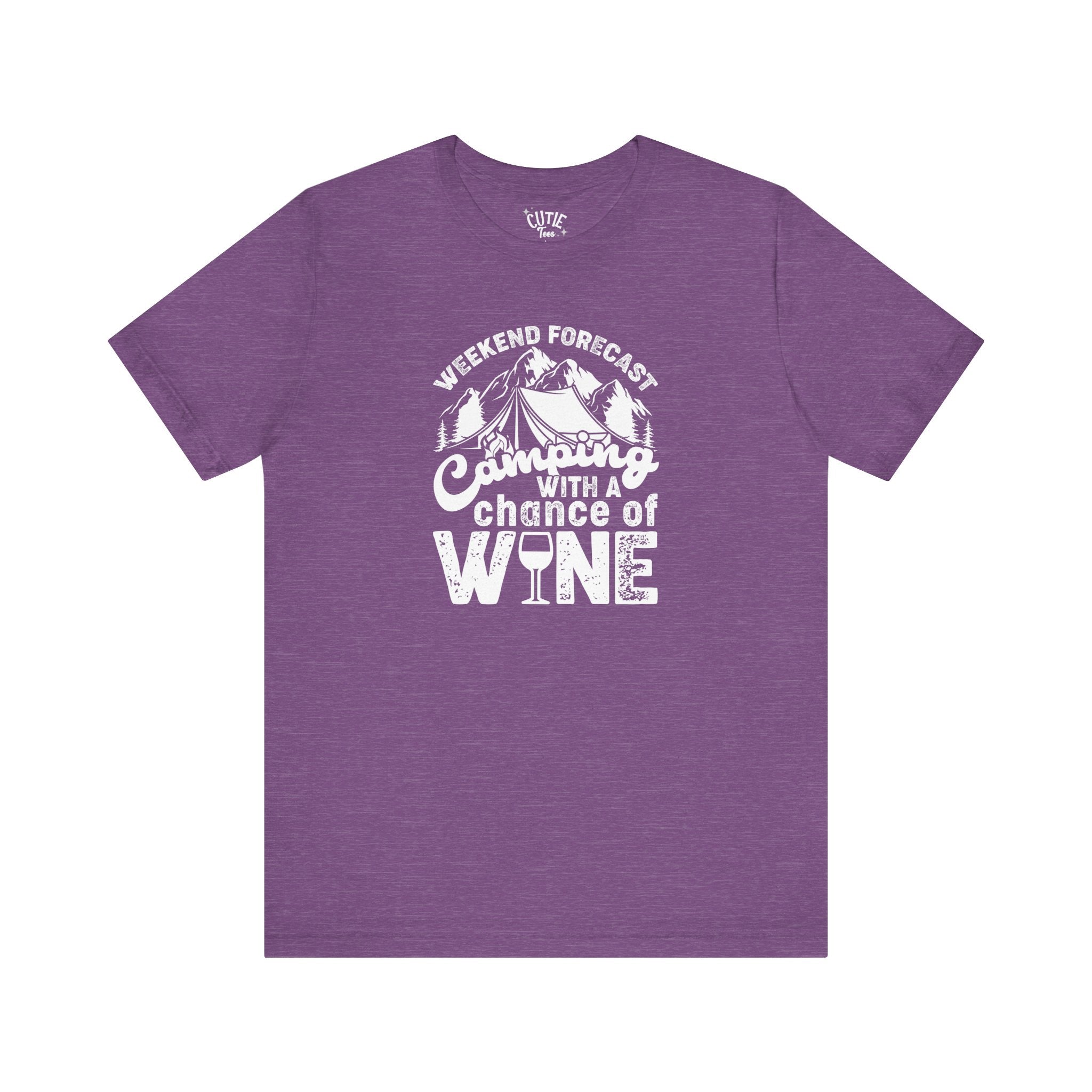 Wine Lover's Camping Tee, Fun Camping Shirt, Weekend Forecast T-Shirt, Outdoor Adventure Apparel, Gift for Wine Enthusiasts