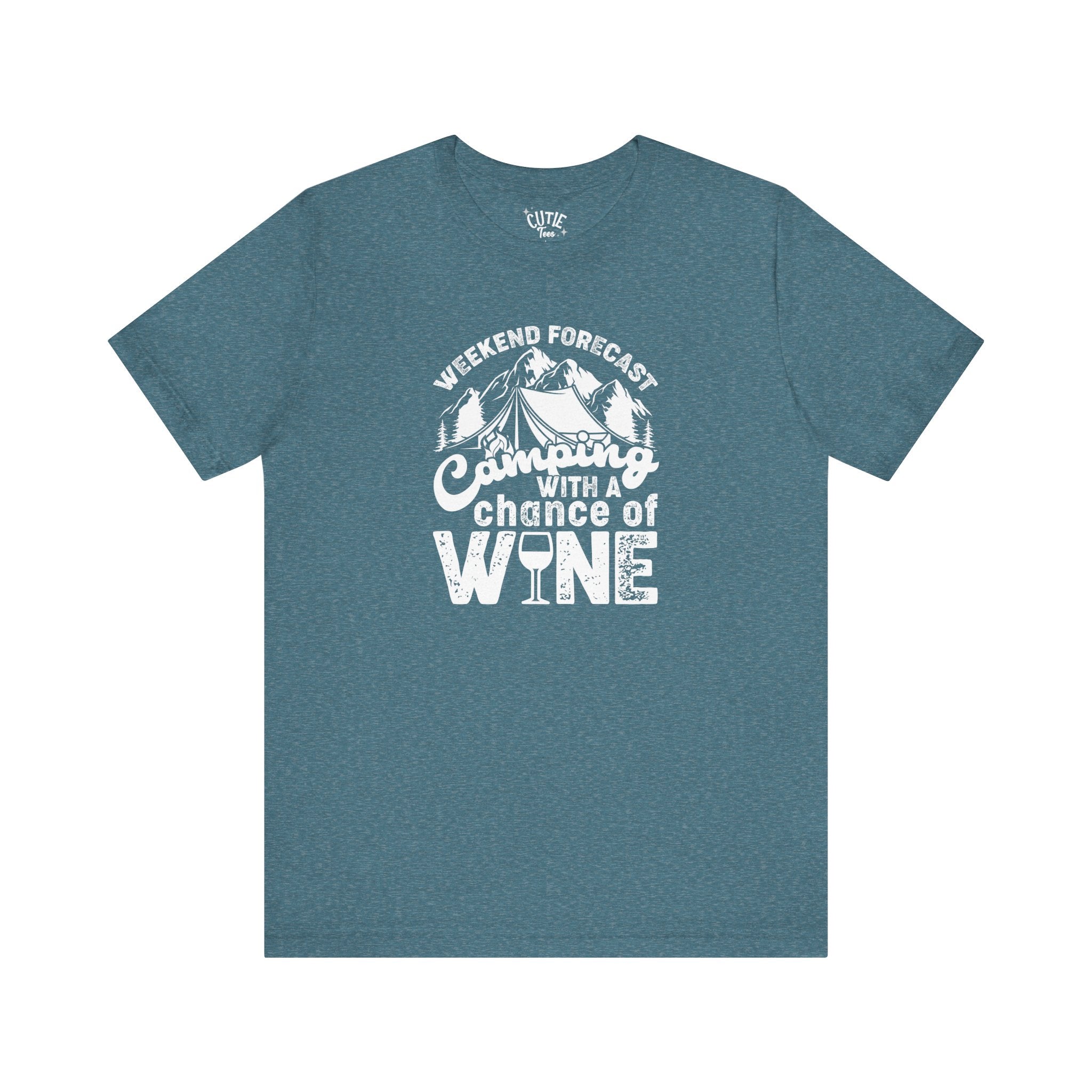 Wine Lover's Camping Tee, Fun Camping Shirt, Weekend Forecast T-Shirt, Outdoor Adventure Apparel, Gift for Wine Enthusiasts