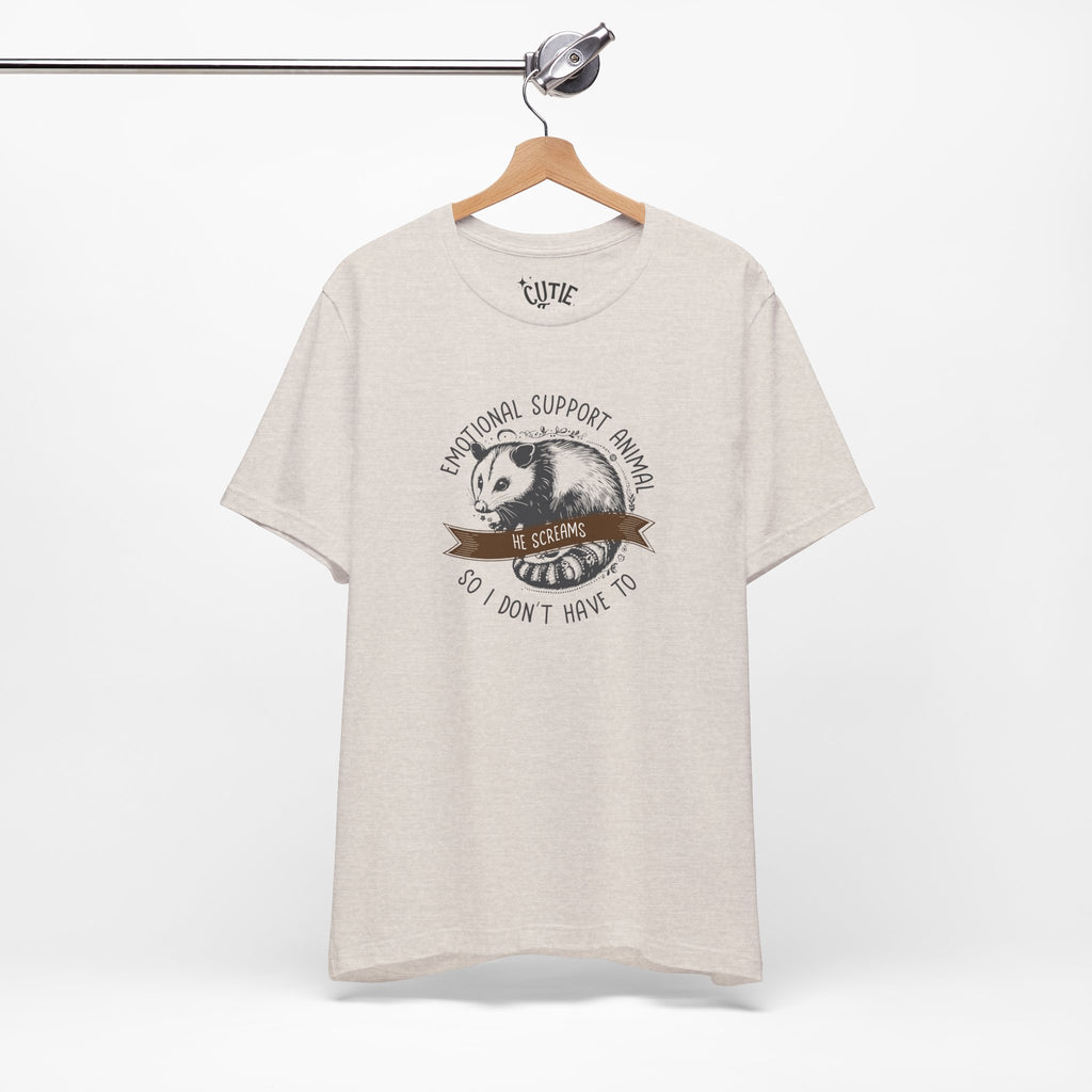 Emotional Support Opossum Animal Tee, Funny Animal Lover Shirt, Gift for Pet Owners, Casual Wear, Birthday Gift, Quirky Humor