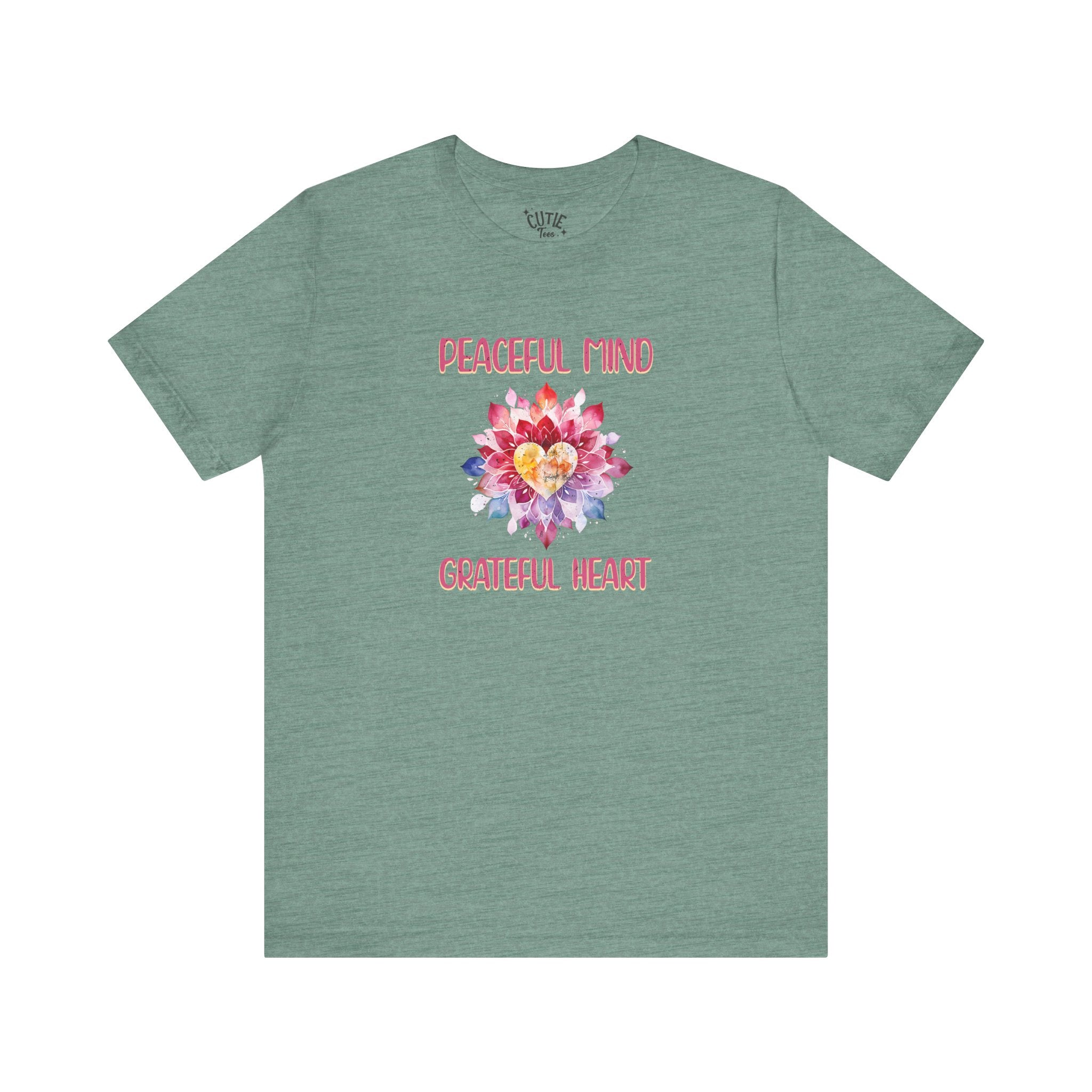 Peaceful Mind Grateful Heart Tee, Inspirational T-Shirt, Relaxed Fit Top, Gift for Mindfulness Lovers, Positive Vibes Shirt