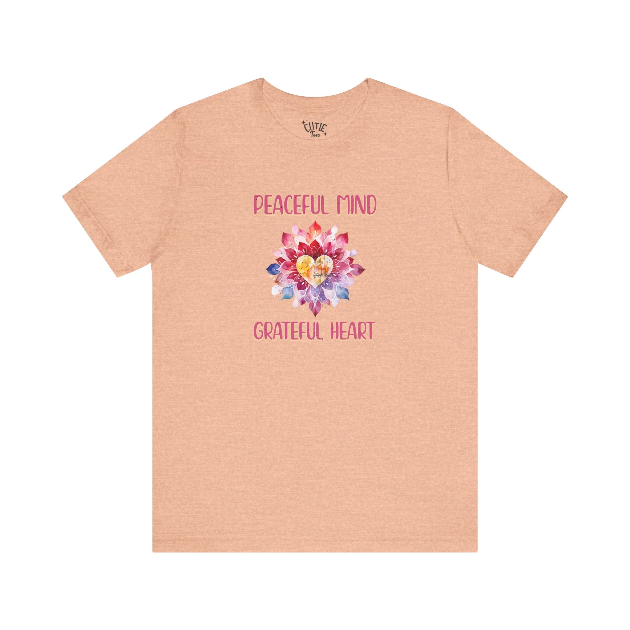 Peaceful Mind Grateful Heart Tee, Inspirational T-Shirt, Relaxed Fit Top, Gift for Mindfulness Lovers, Positive Vibes Shirt