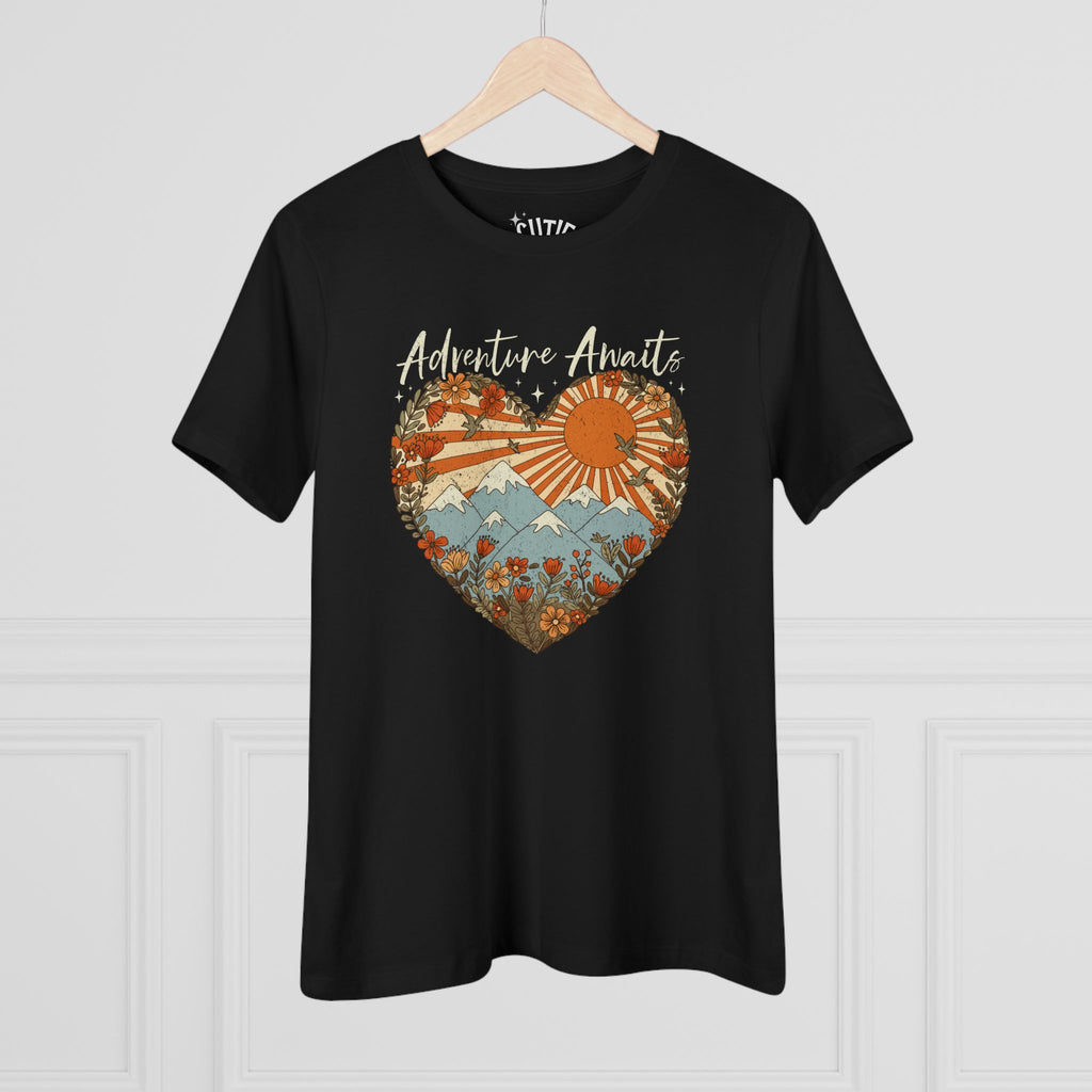 Adventure Awaits Women's Cotton Tee, Graphic T-Shirt, Nature Lover Gift, Casual Wear, Summer Top, Travel Adventure Shirt