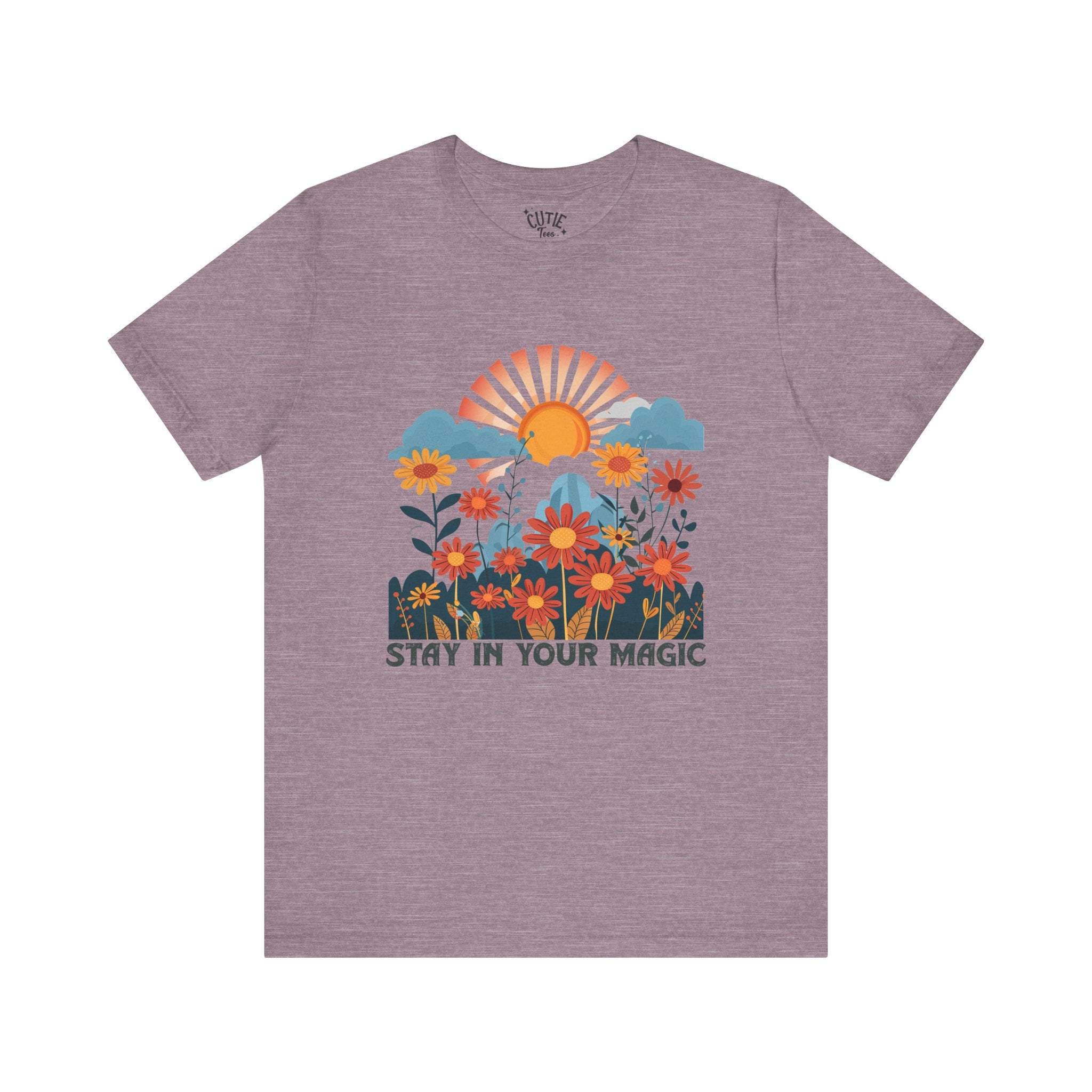 Stay in Your Magic Boho Floral Cotton Tee, Women’s Inspirational Tee, Boho Vibe T-Shirt, Gift for Nature Lovers