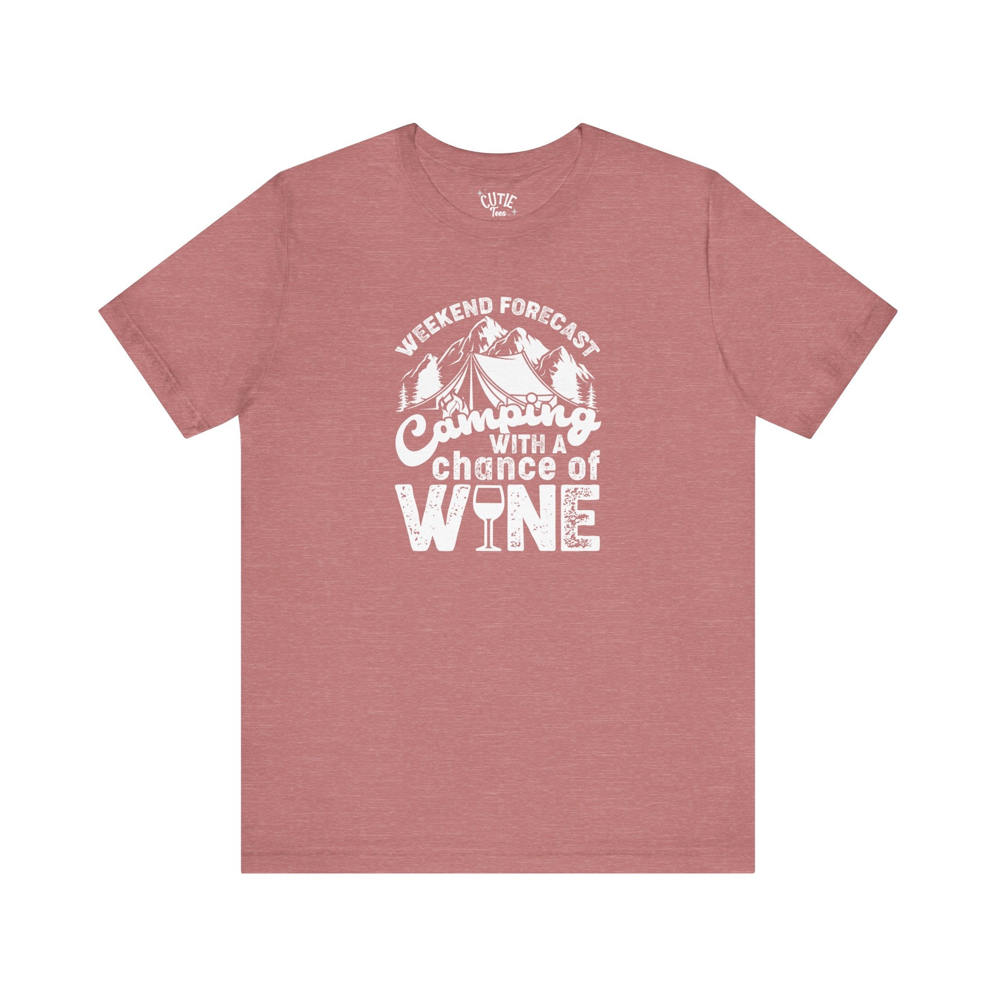 Wine Lover's Camping Tee, Fun Camping Shirt, Weekend Forecast T-Shirt, Outdoor Adventure Apparel, Gift for Wine Enthusiasts