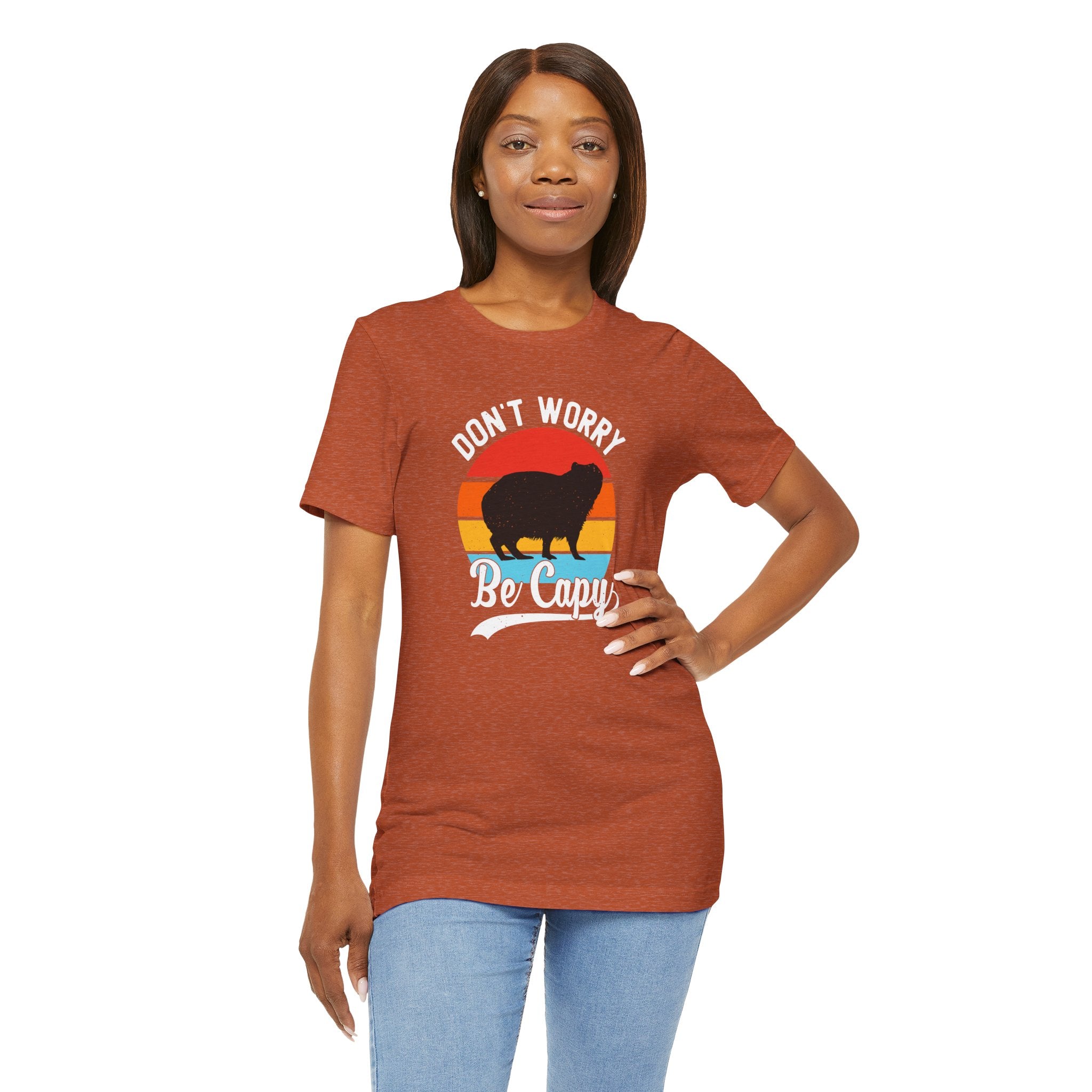 Capybara Lavers Tee, Don't Worry Be Capy, Funny Capybara Shirt, Unisex Graphic T-Shirt, Casual Gift for Animal Lovers, Retro Style Tee