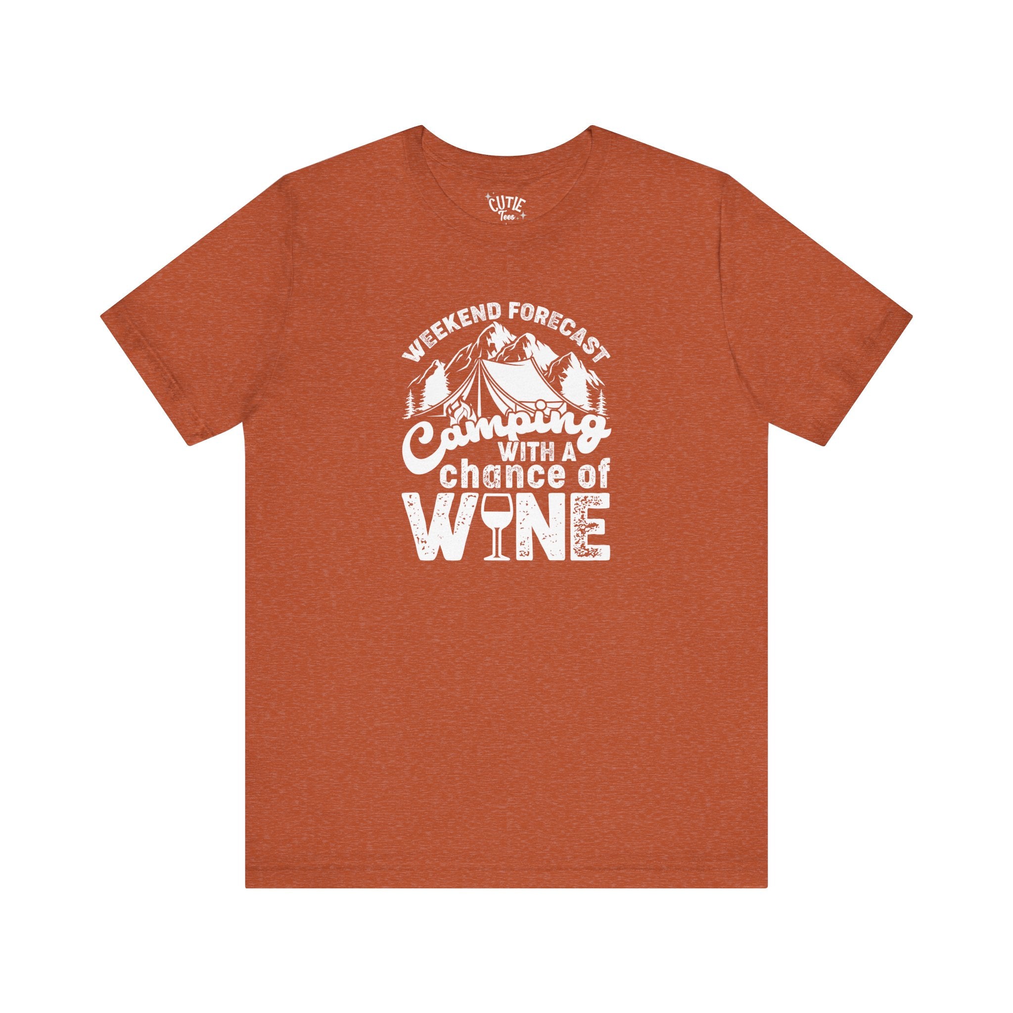 Wine Lover's Camping Tee, Fun Camping Shirt, Weekend Forecast T-Shirt, Outdoor Adventure Apparel, Gift for Wine Enthusiasts