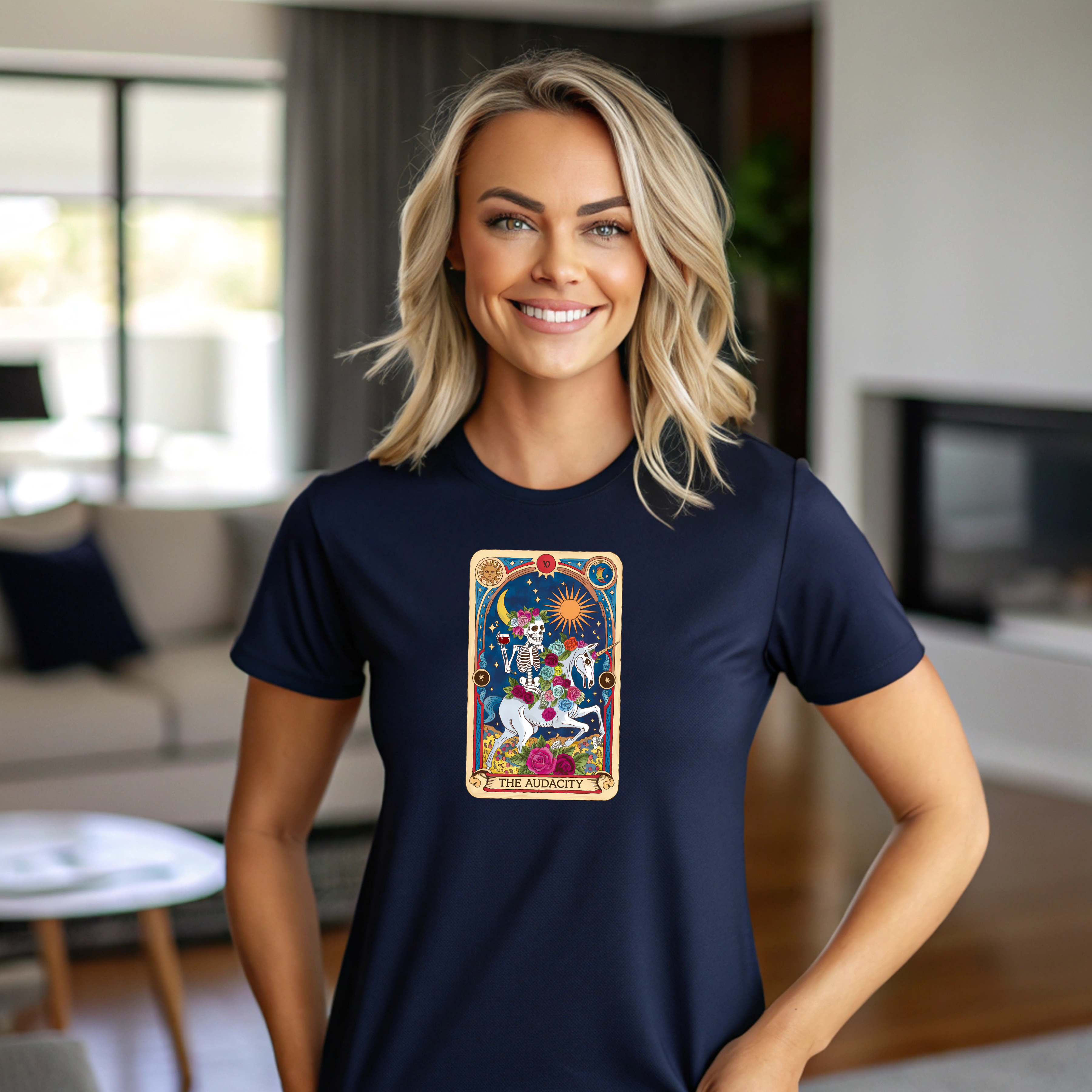 Audacity Women's Tarot Cotton Tee with 'The Alchemist' Design, Tarot Tee, Gift for Spiritual Seekers, Bohemian Style, Festival Top