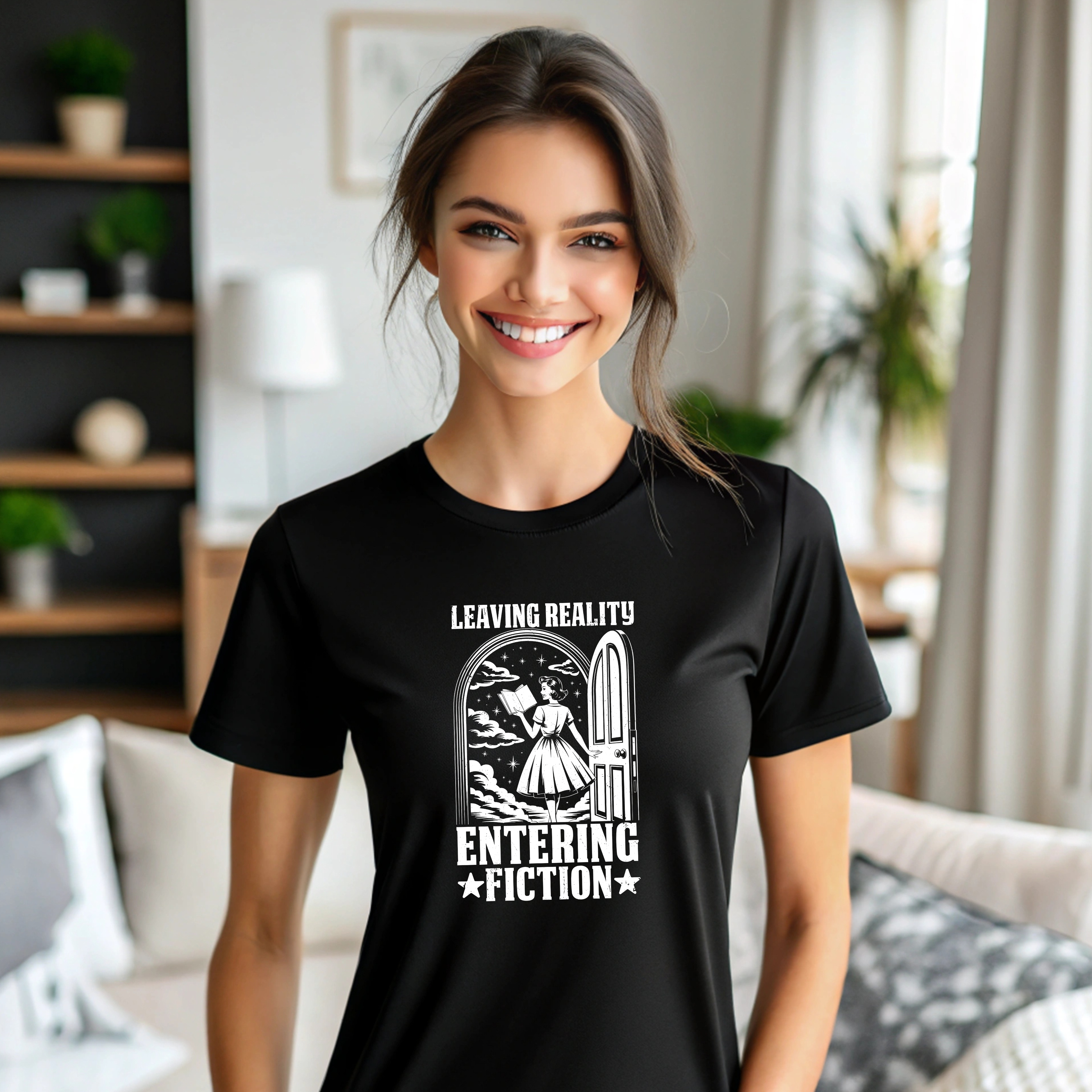 Fictional Escape Cotton Tee, Unisex Graphic T-Shirt, Fantasy Lover's Tee, Gift for Book Lovers, Casual Wear, Literary Apparel