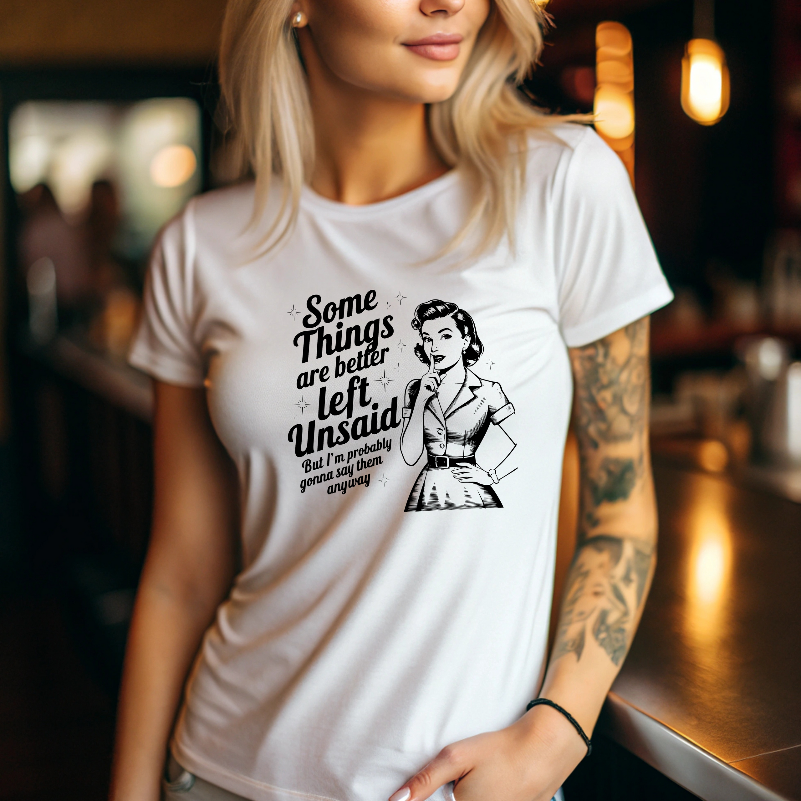 Funny Retro Women's Tee - Some things should be left unsaid