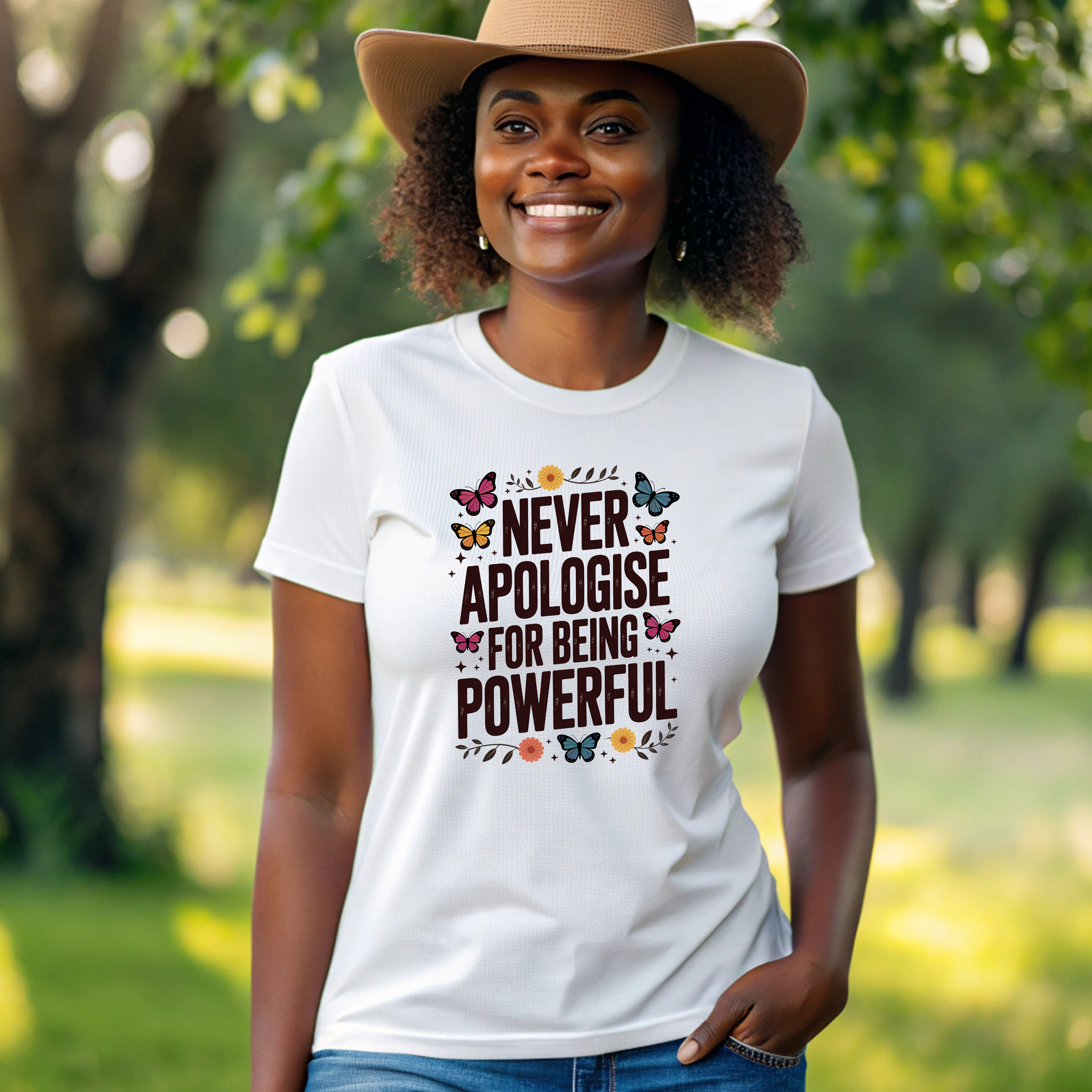 Empowering Butterfly Women's Cotton Tee - Never Apologise For Being Powerful - Feminist T-Shirt, Gift for Women, Inspirational Top, Motivational [...]