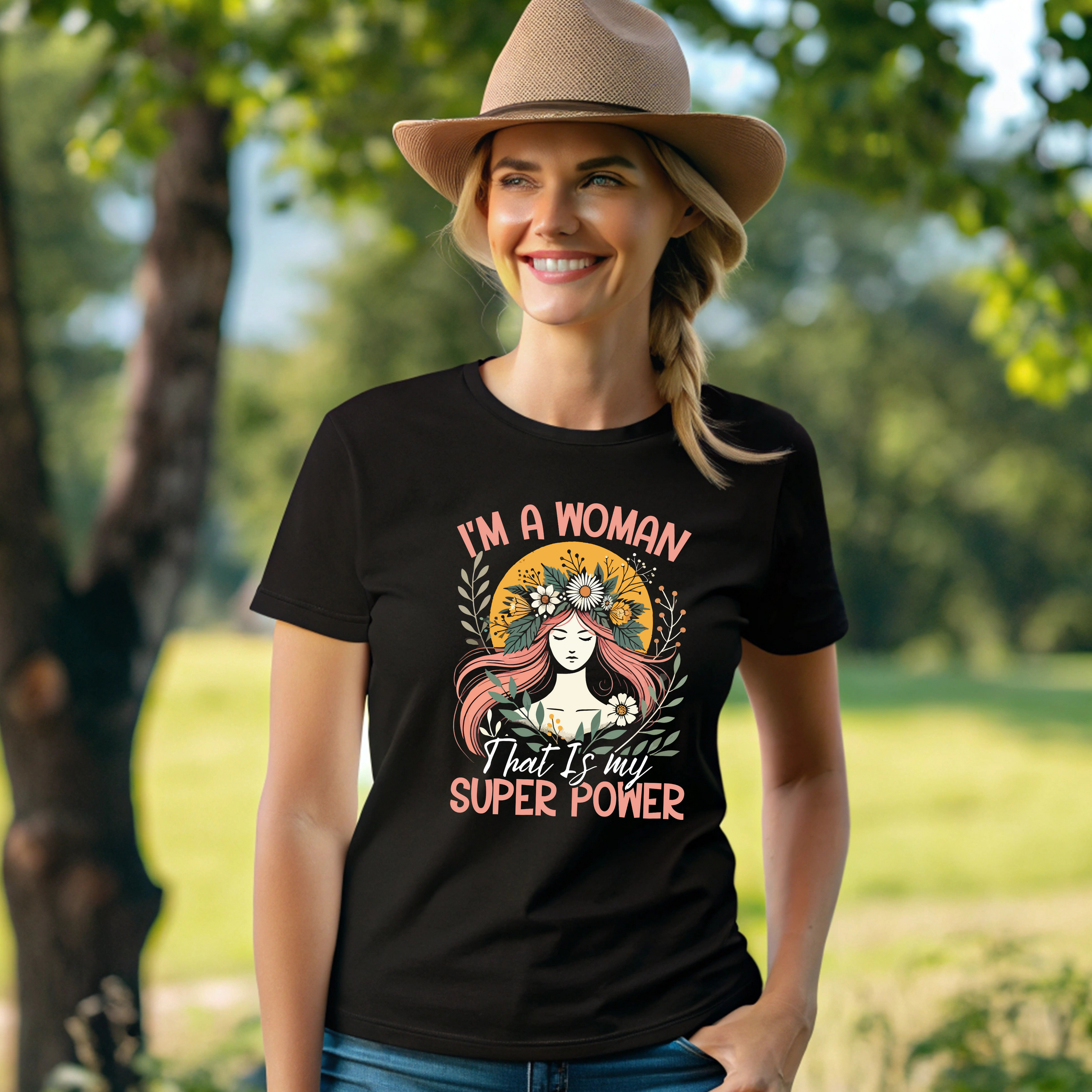 Empowered Women's Cotton Tee - Celebrate Strength, Feminine Power Shirt, Inspiring Gift, Women's Day, Casual Wear, Motivational Tee