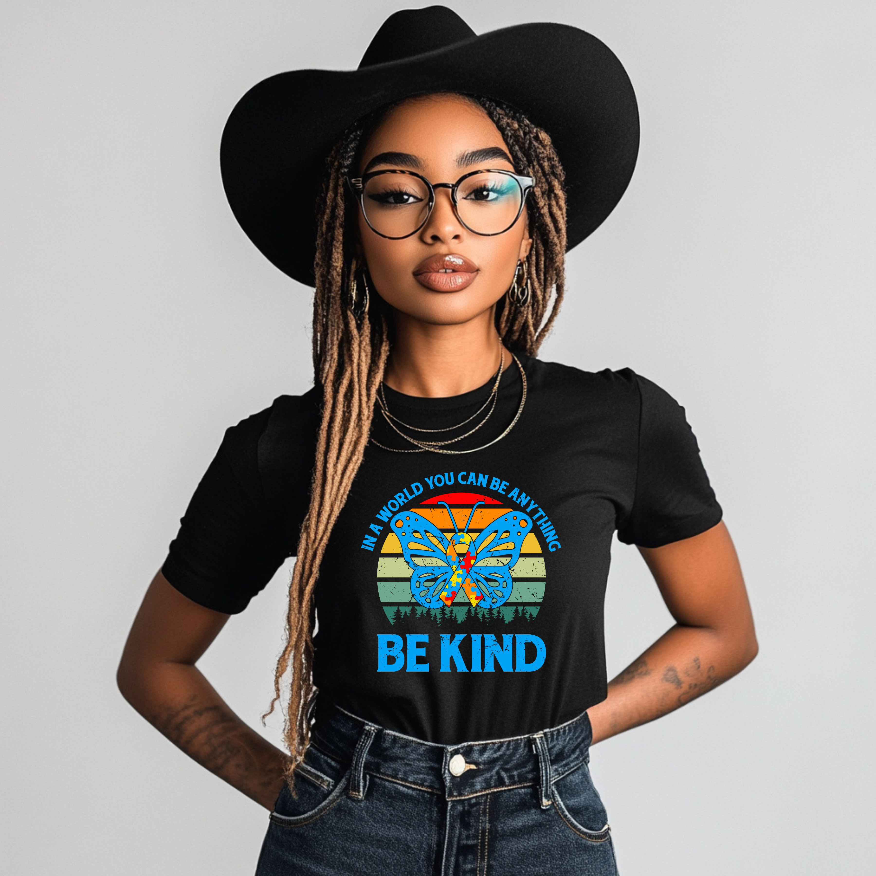 Be Kind Butterfly Unisex Jersey Tee, Autism Awareness, Inspirational T-Shirt, Gift for Nature Lovers, Motivational Apparel, Casual Wear, Eco-Friendly Fashion