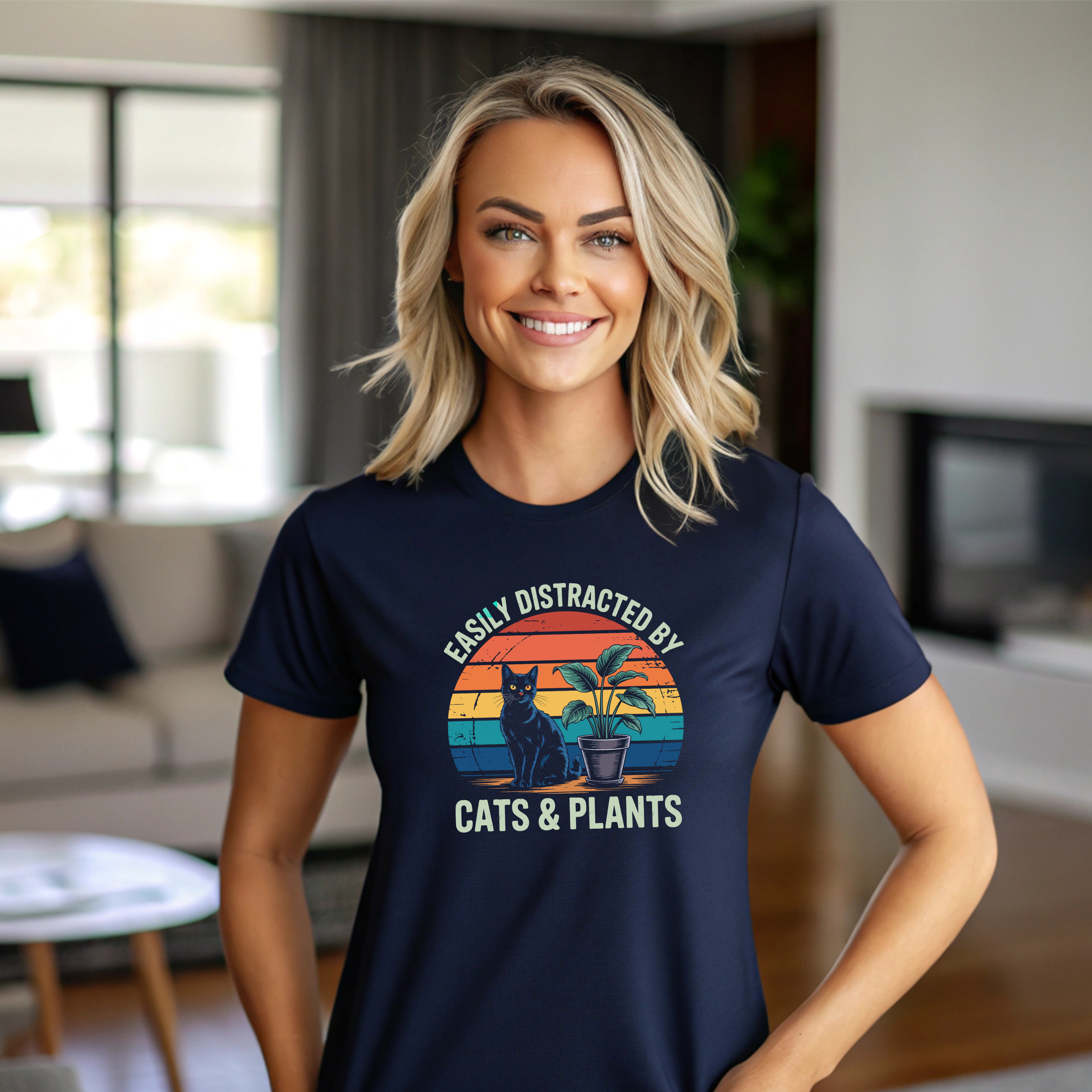 Cat and Plant Lover Women's Tee