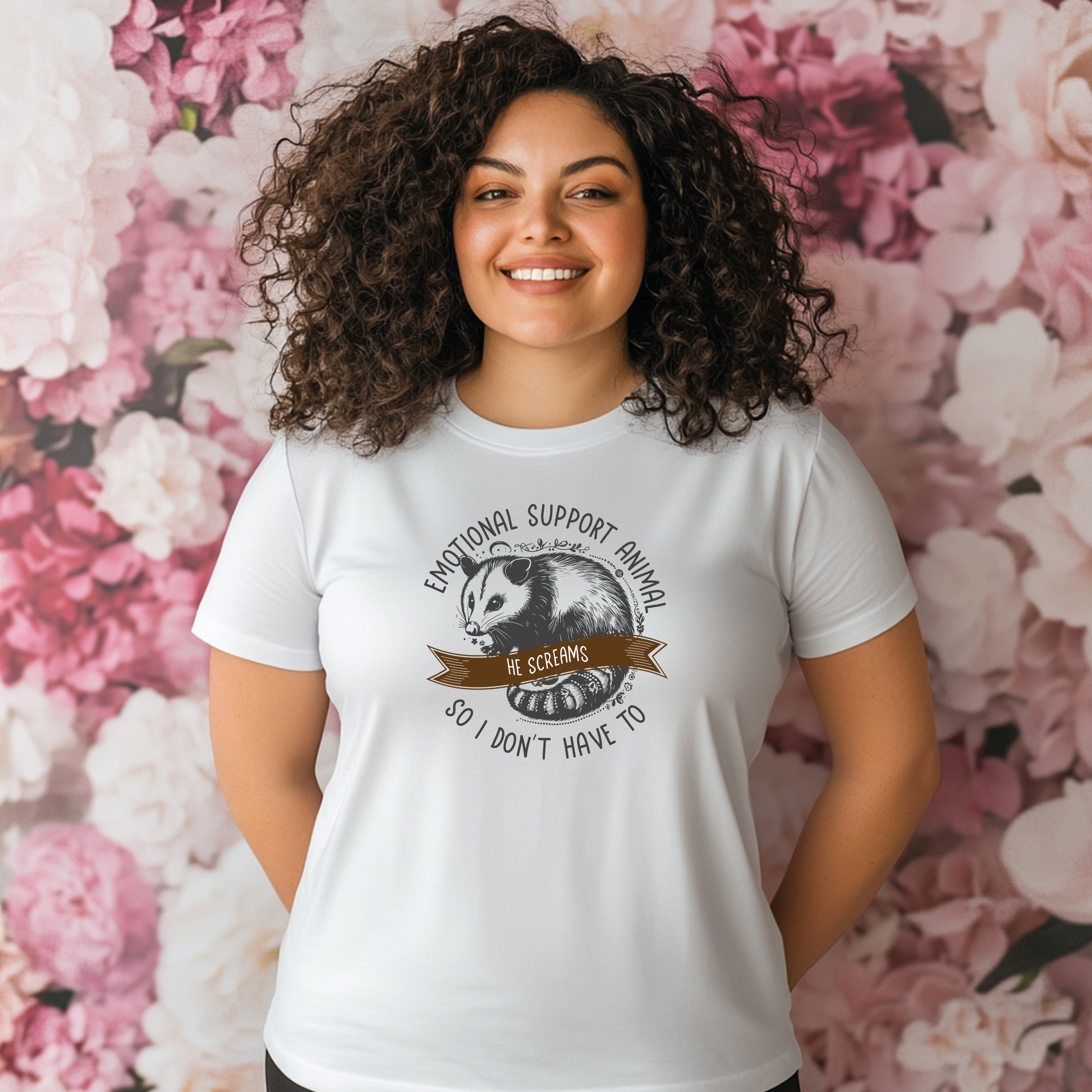 Emotional Support Opossum Animal Tee, Funny Animal Lover Shirt, Gift for Pet Owners, Casual Wear, Birthday Gift, Quirky Humor