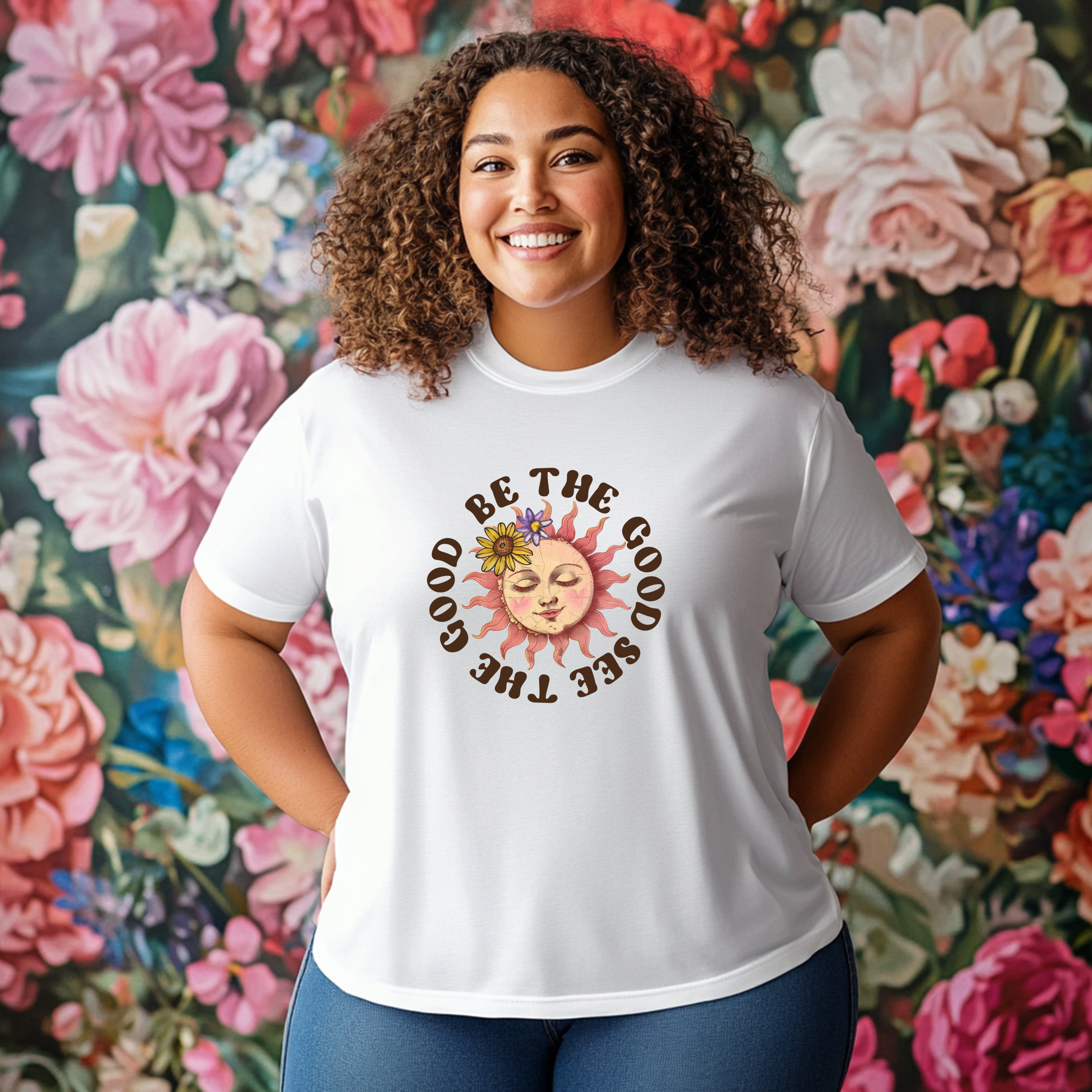 Sunshine Inspirational Tee, Be the Good, See the Good, Positive Vibes Shirt, Gift for Friends, Summer Casual Wear, Self-Love Apparel, Everyday Comfort