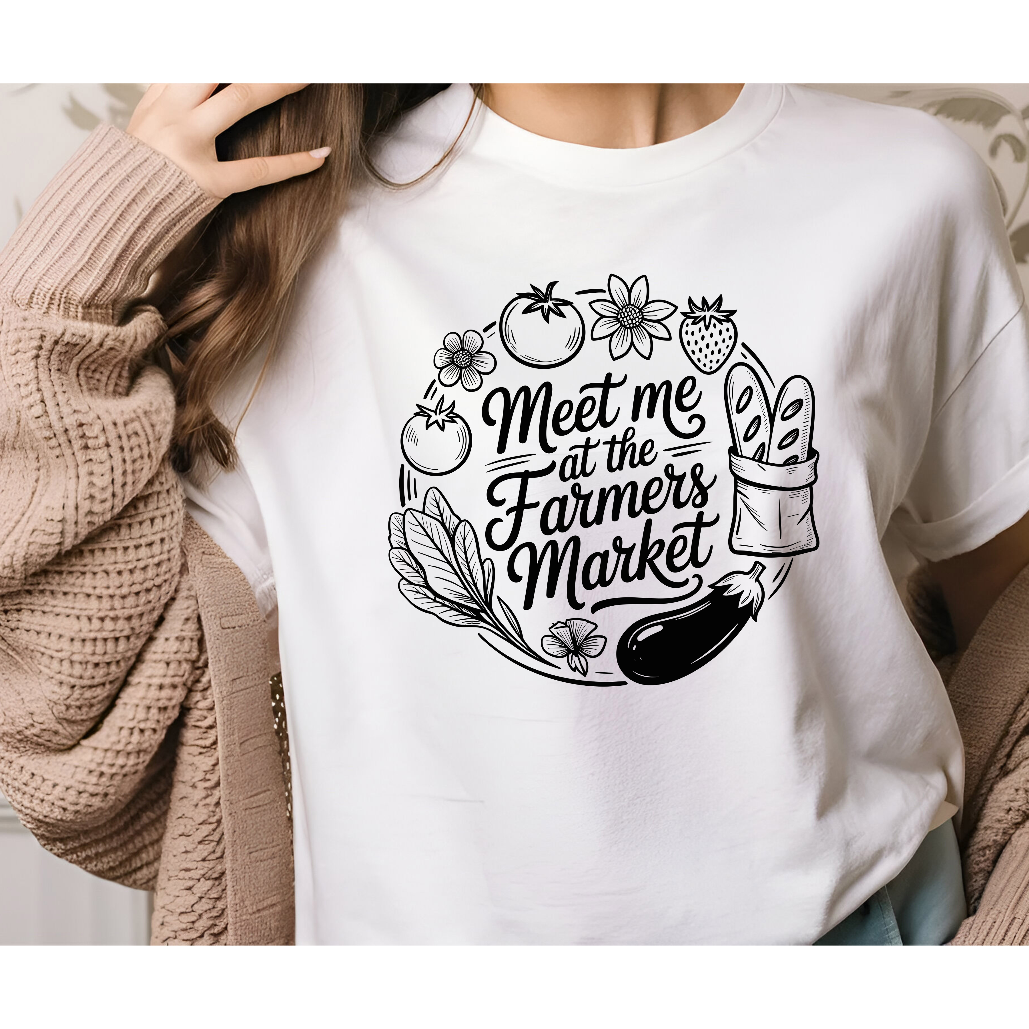 Farmers Market Tee, Summer T-Shirt, Gardening Gift, Organic Lifestyle Shirt, Farmer's Market Style, Unisex Casual Wear