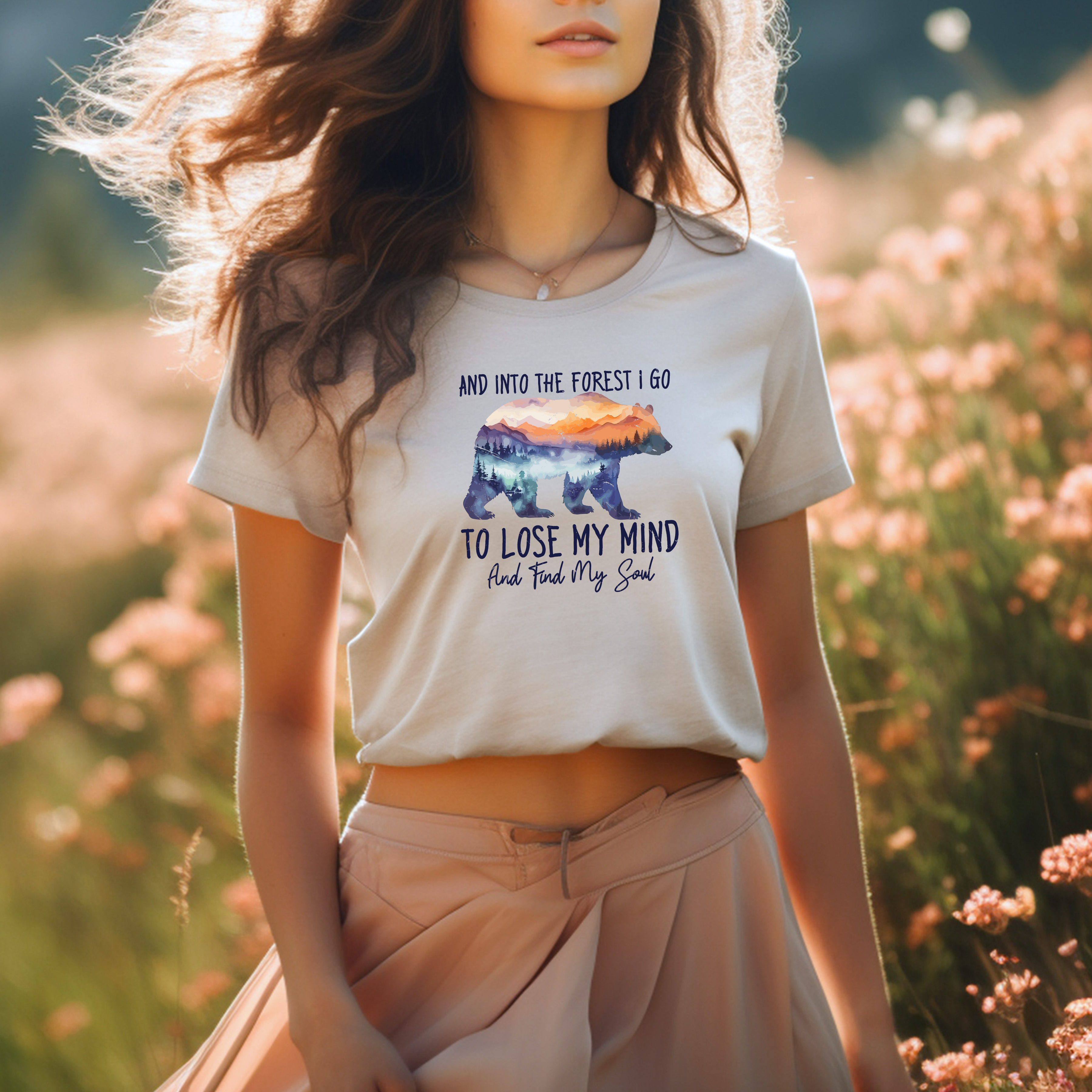 Bear Graphic Tee - Into the Forest I Go John Muir Quote