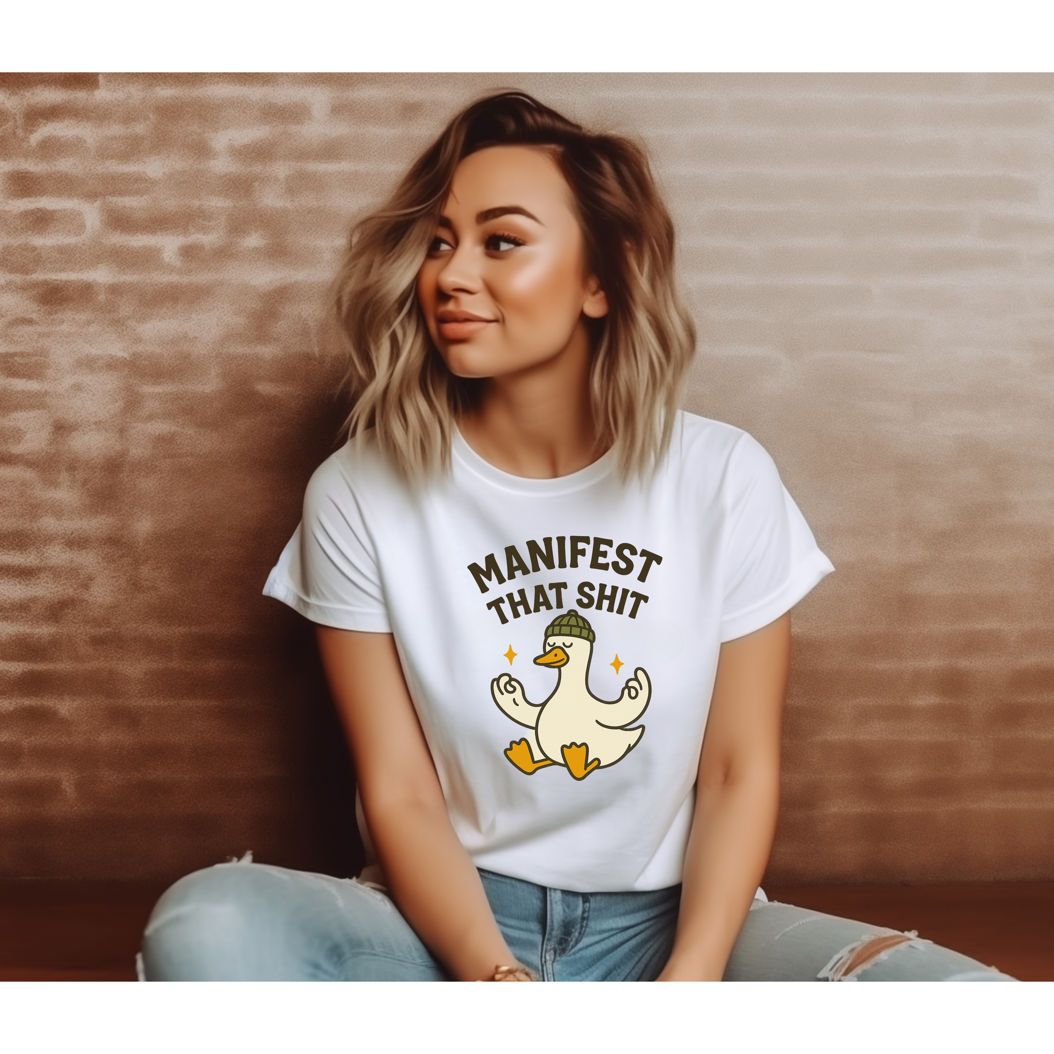 Manifest That Sh*t T-Shirt — Meditating Duck Graphic Tee
