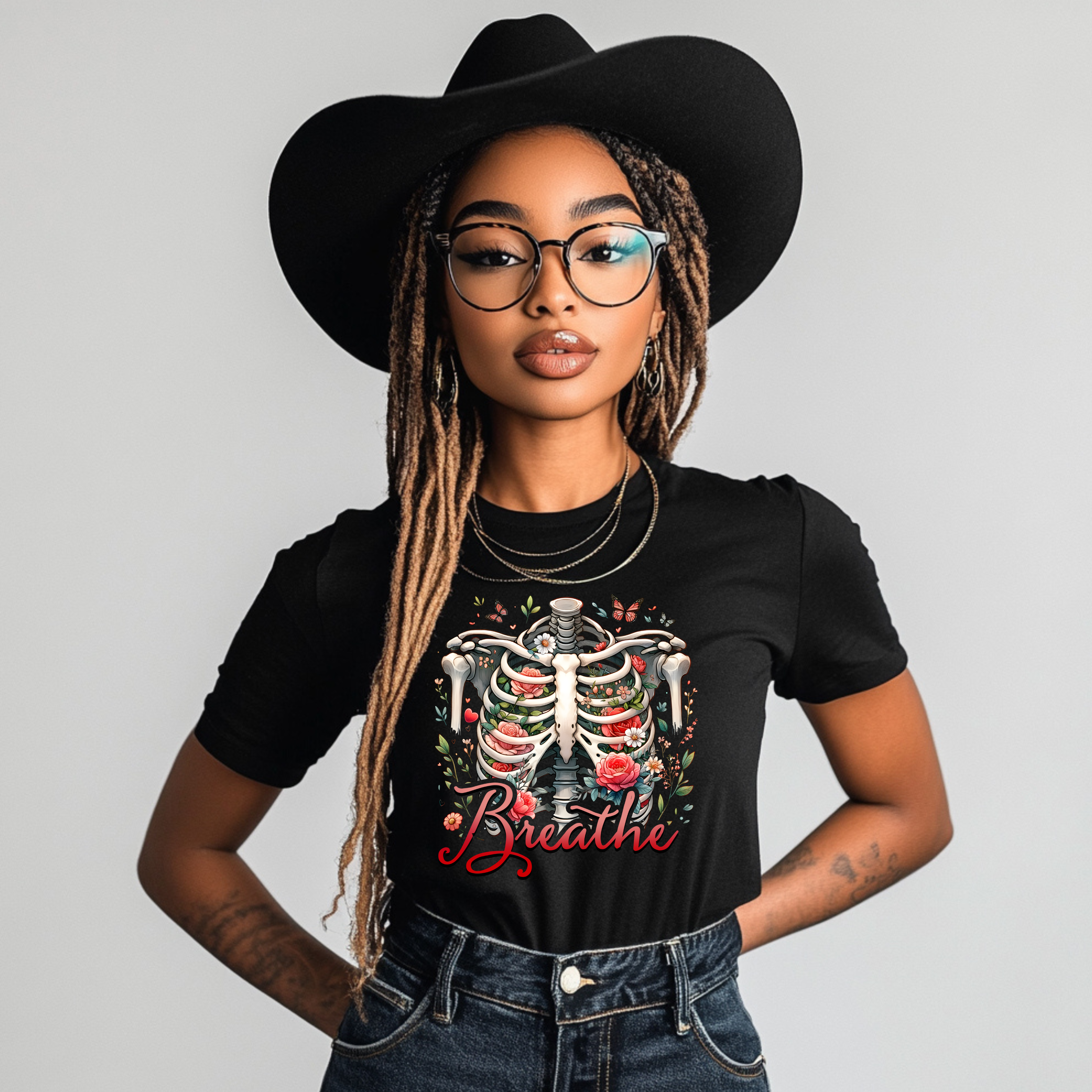 Breathe Ribcage Floral Tee